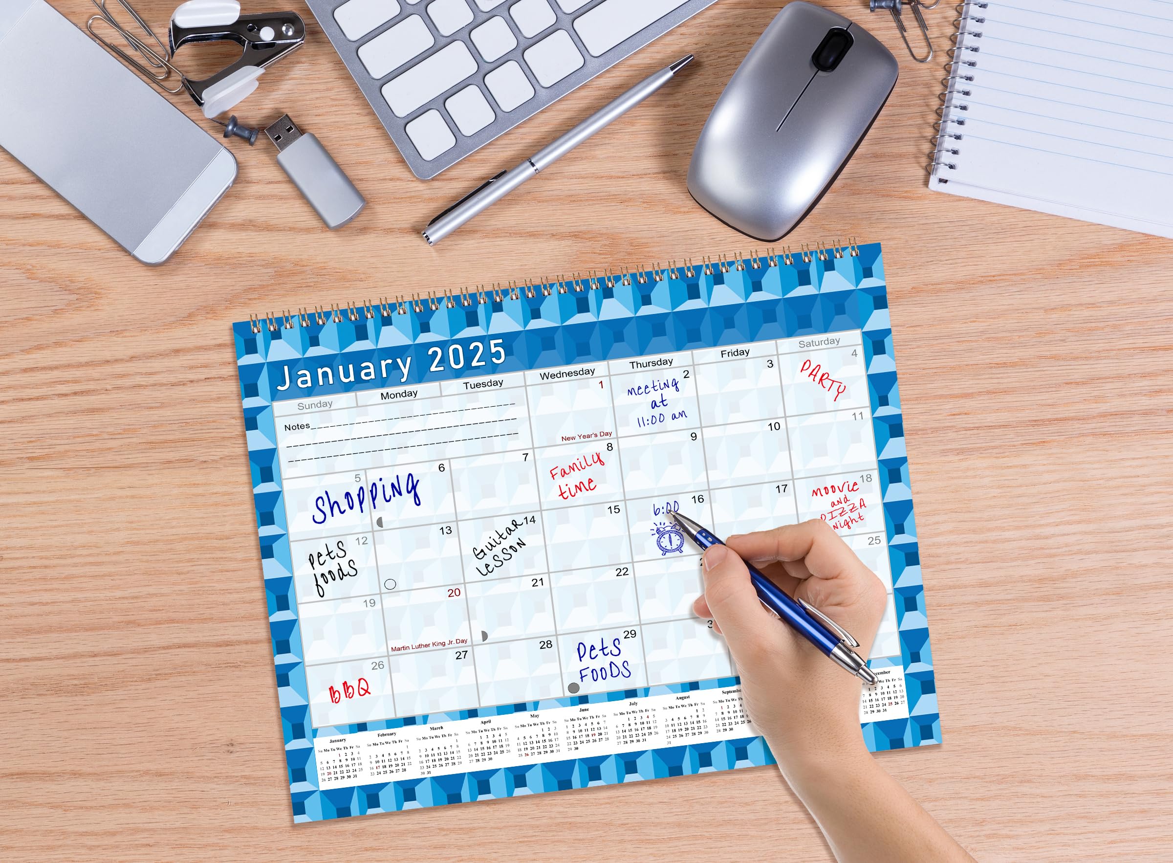 2025 Monthly Desktop & Wall Calendar Planner with Habit Tracker - Daily Weekly Monthly Goal Setting & Motivational Journal - Inspirational Productivity Tool (Edition 03) for Office, Home, School & Gift Giving