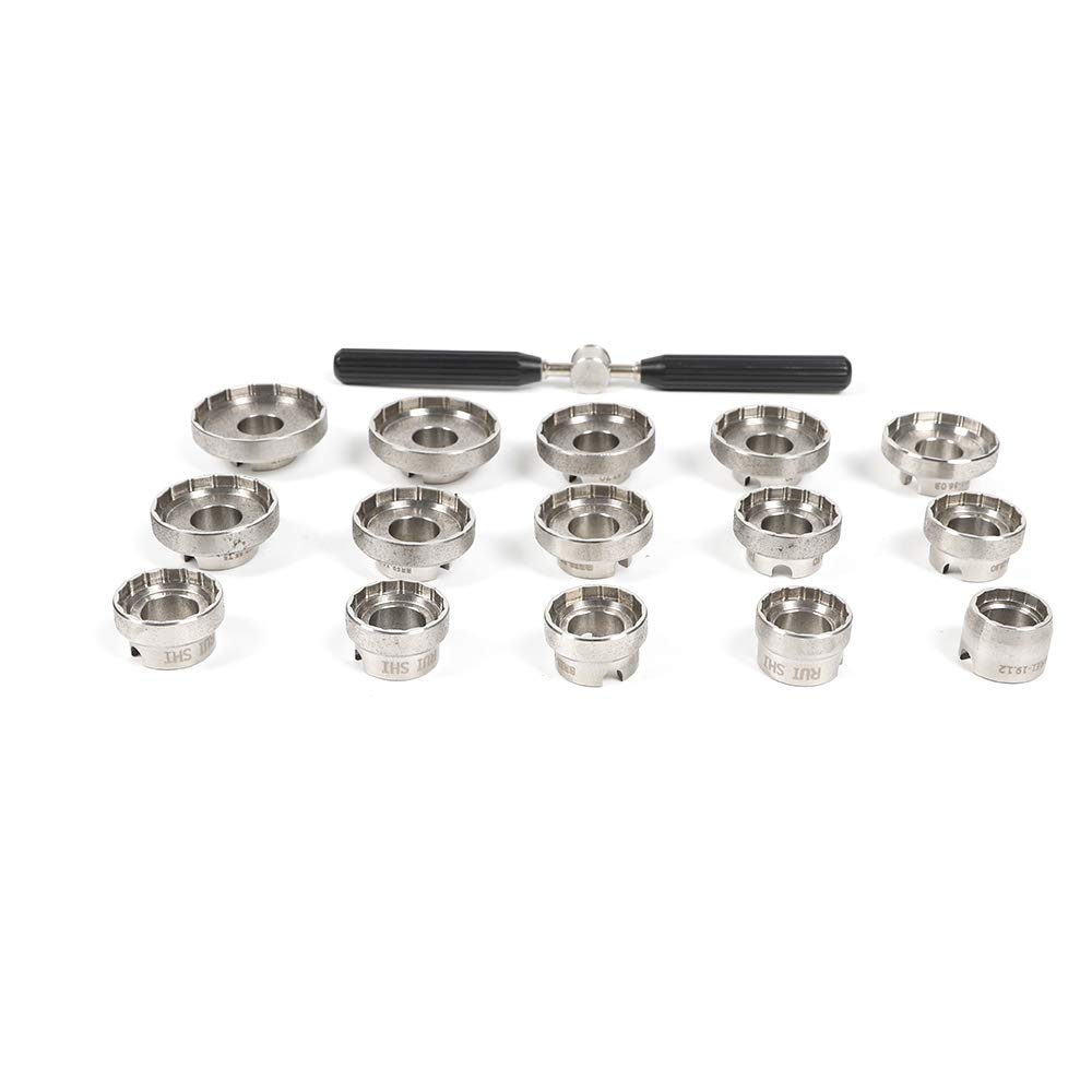 Professional 15-Piece Watch Repair Tool Kit - Watch Case Back Opener & Removal Set for Watchmakers (Ideal for Watch Battery Replacement, Maintenance & DIY Repairs)