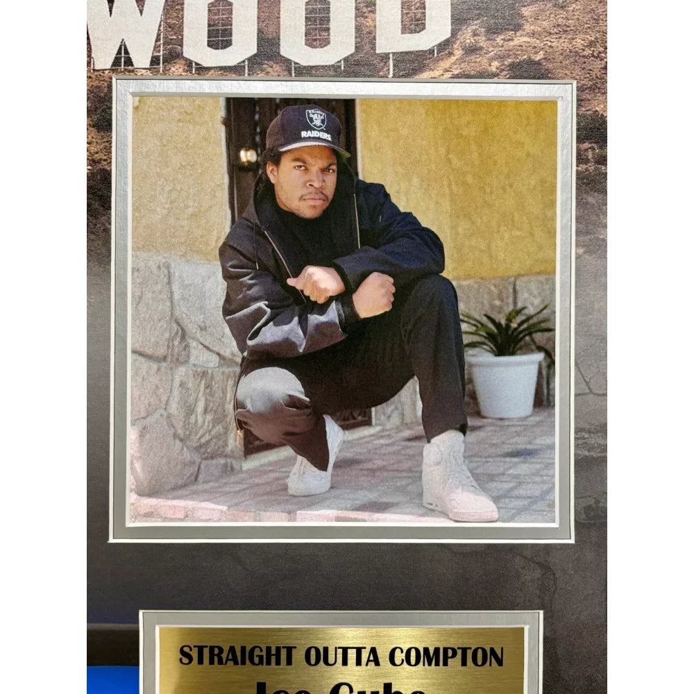 Authentic Ice Cube Autographed Straight Outta Compton Script Framed Collage with BAS COA - Signed Memorabilia for Movie Fans & Hip Hop Collectors | Perfect for Home Theater Decor, Man Cave Display, and Gift for Rap Music Enthusiasts