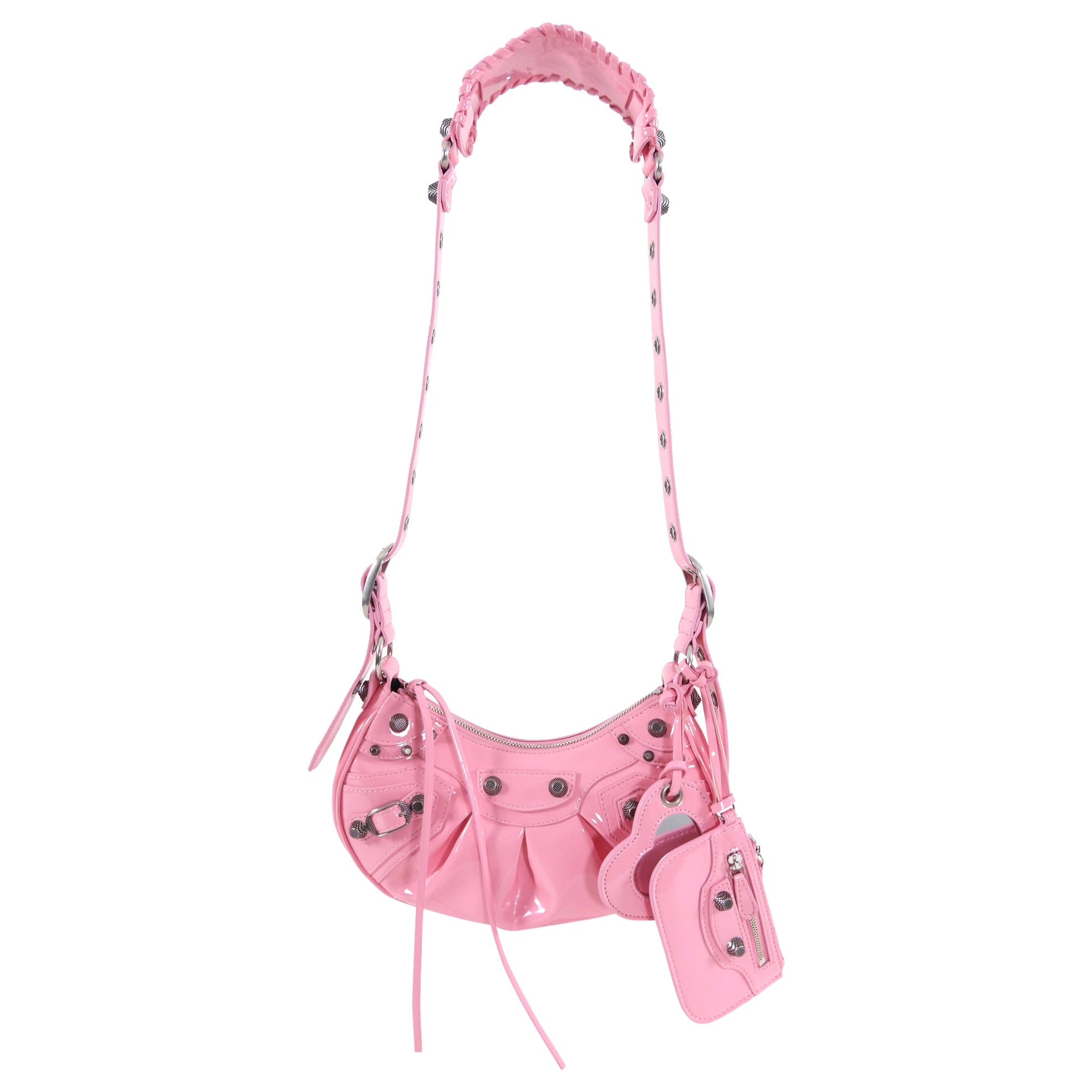 Balenciaga Bubble Gum Pink Patent Leather Le Cagole Bag - Stylish Designer Handbag for Women, Perfect for Parties, Date Nights & Fashion Events