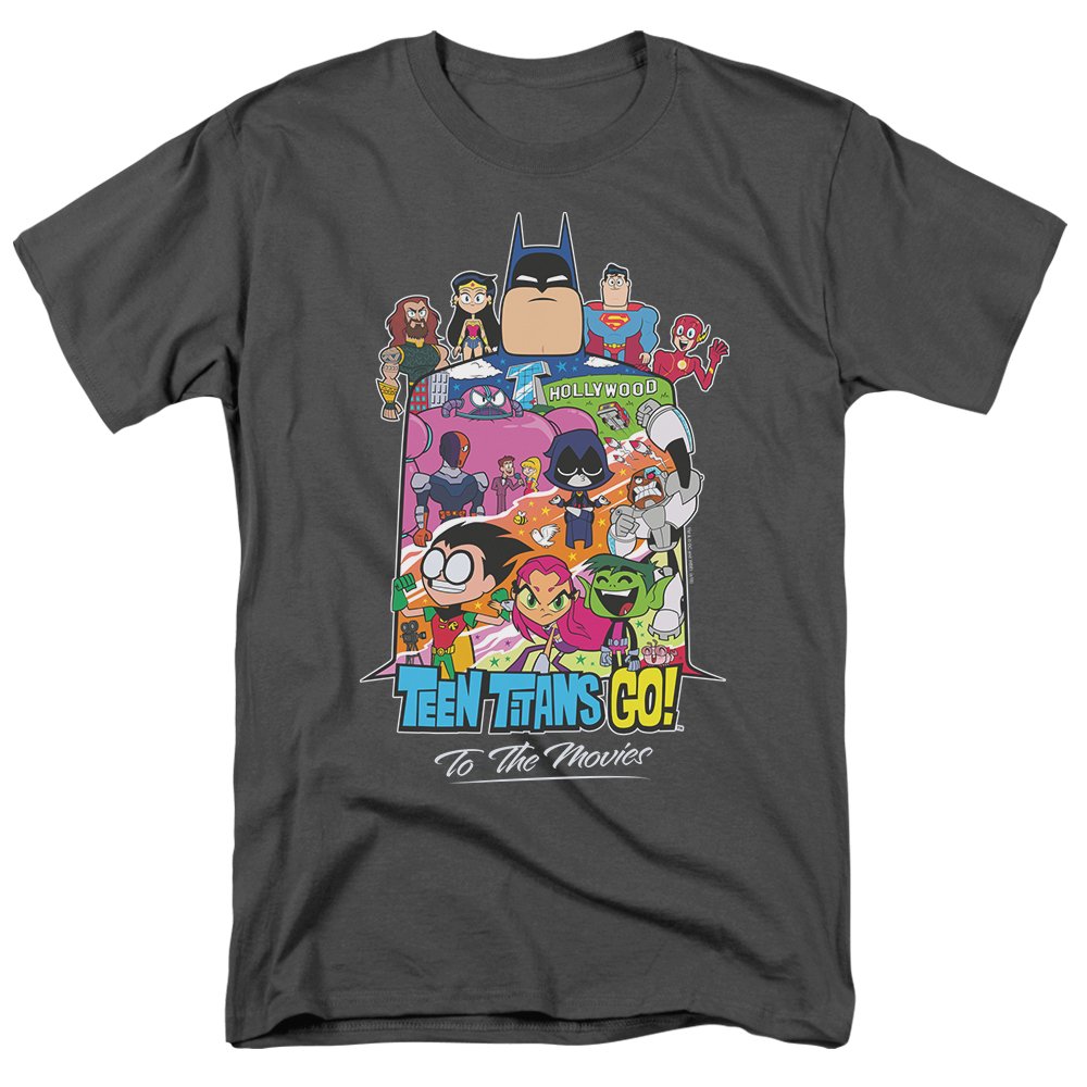 Popfunk Classic Teen Titans Go! to The Movies Hollywood T-Shirt & Stickers - Official Cartoon Merchandise for Fans, Cosplay, and Comic Con Events