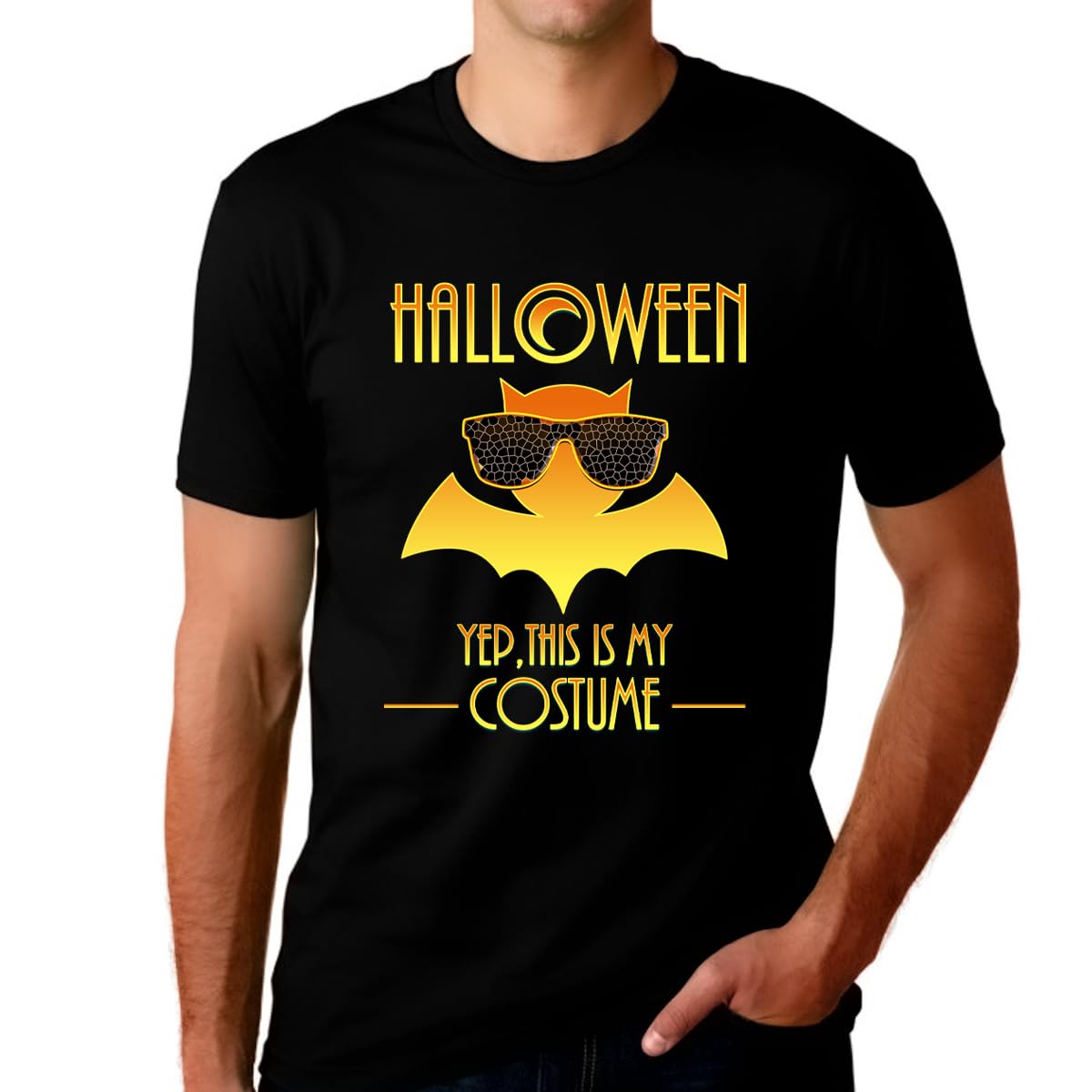 Funny Halloween T-Shirts for Men - Spooky Bat Design Halloween Shirts - Perfect for Costume Parties & Trick or Treating