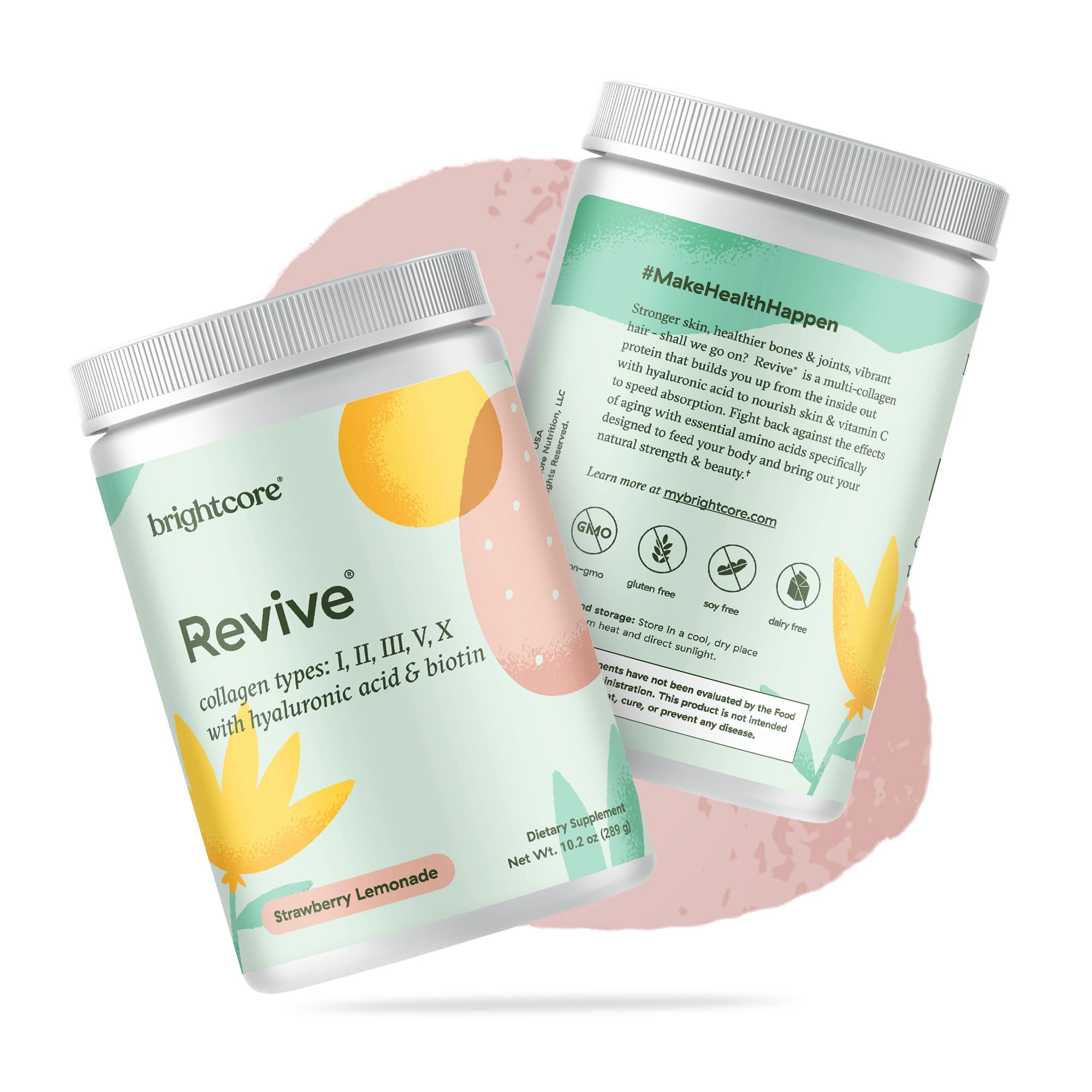 Premium Multi Collagen Protein Powder with Vitamin C & Hyaluronic Acid - Non-GMO, Gluten-Free Supplement for Women & Men - Delicious Strawberry Lemonade Flavor (30 Servings) - Supports Skin, Hair, Nails & Joint Health - Perfect for Post-Workout Recovery & Daily Wellness Routine