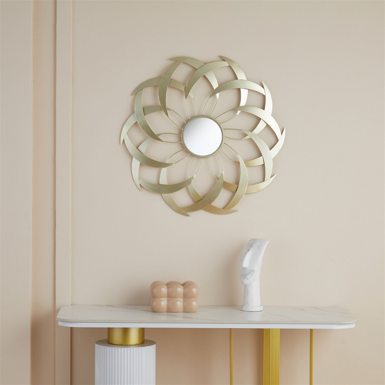 Stylish Gold Leaf Design ARI Mirror 700mm by Criterion - Perfect for Living Room, Bedroom & Bathroom Decor