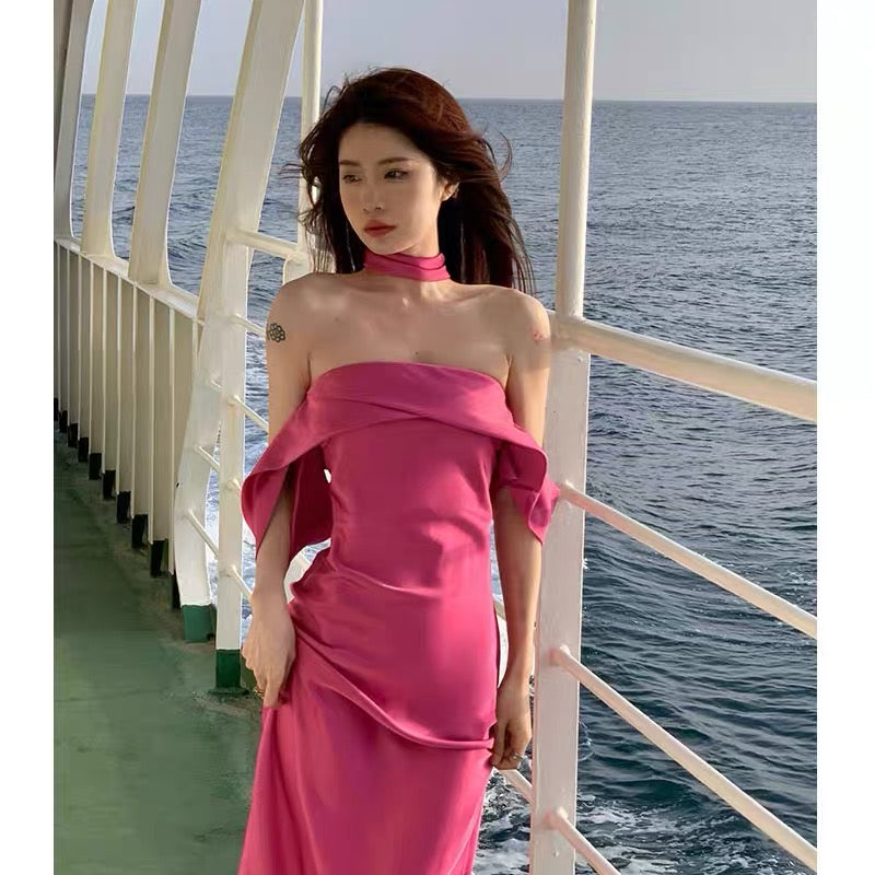 Elegant Off Shoulder Pink Sheath Long Prom Dress for Formal Party & Evening Gala - J3384 | Perfect for Homecoming, Wedding Guest & Special Occasions