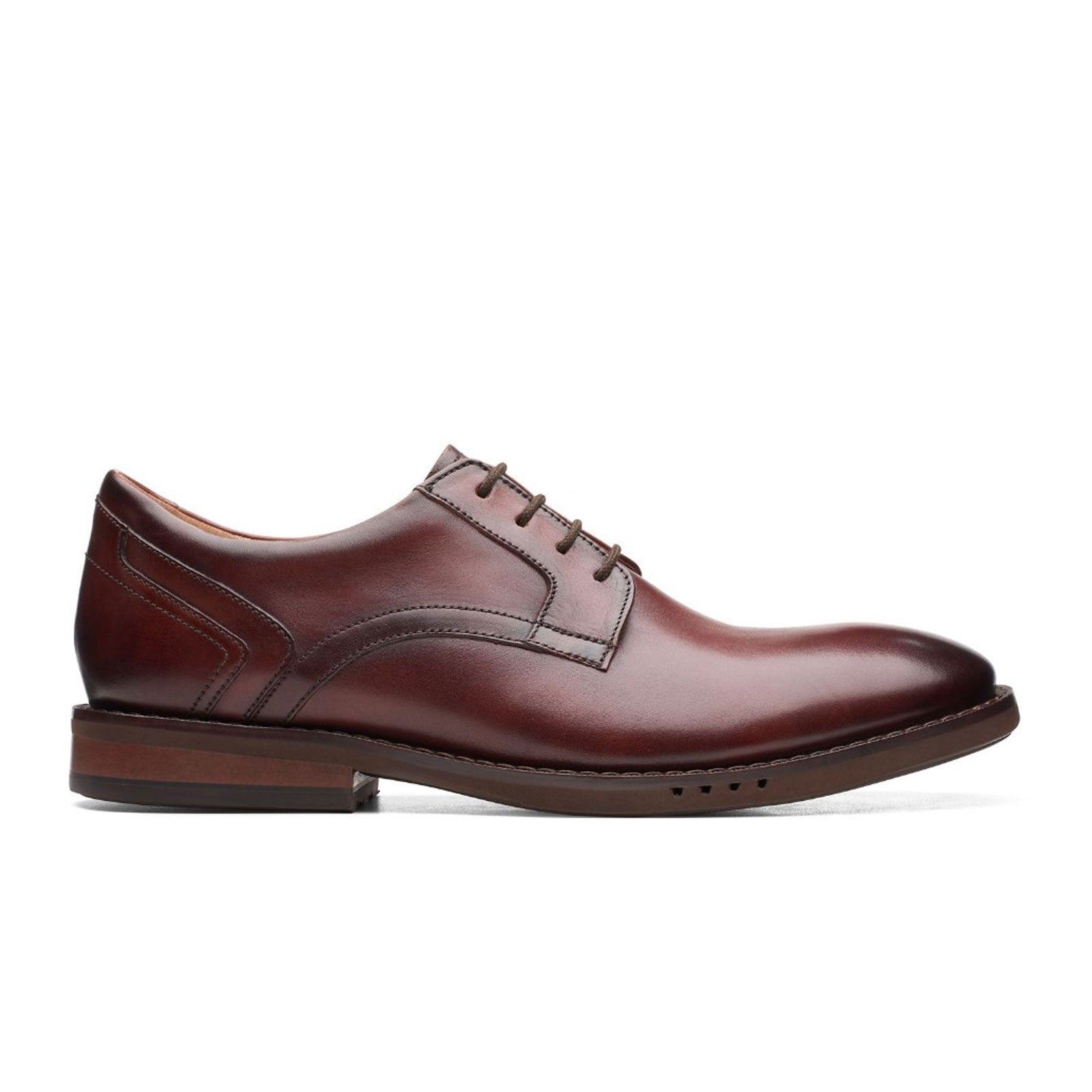 Clarks Un Hugh Lace Oxford Shoes for Men - Premium Brown Leather Dress Shoes for Business, Office & Formal Occasions