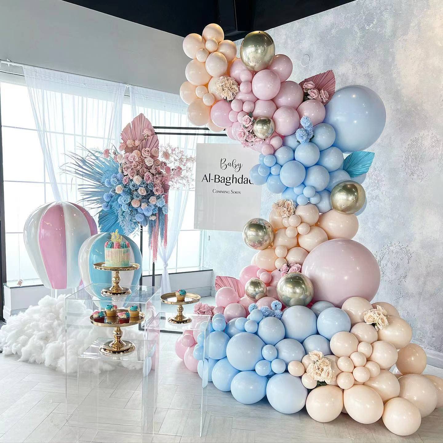 Gender Reveal Balloon Arch Kit - Pink & Blue Garland for Baby Shower, Birthday Party Decorations | Perfect for Boy or Girl Celebrations, Gender Announcement, Nursery Reveal, and Pastel-Themed Events