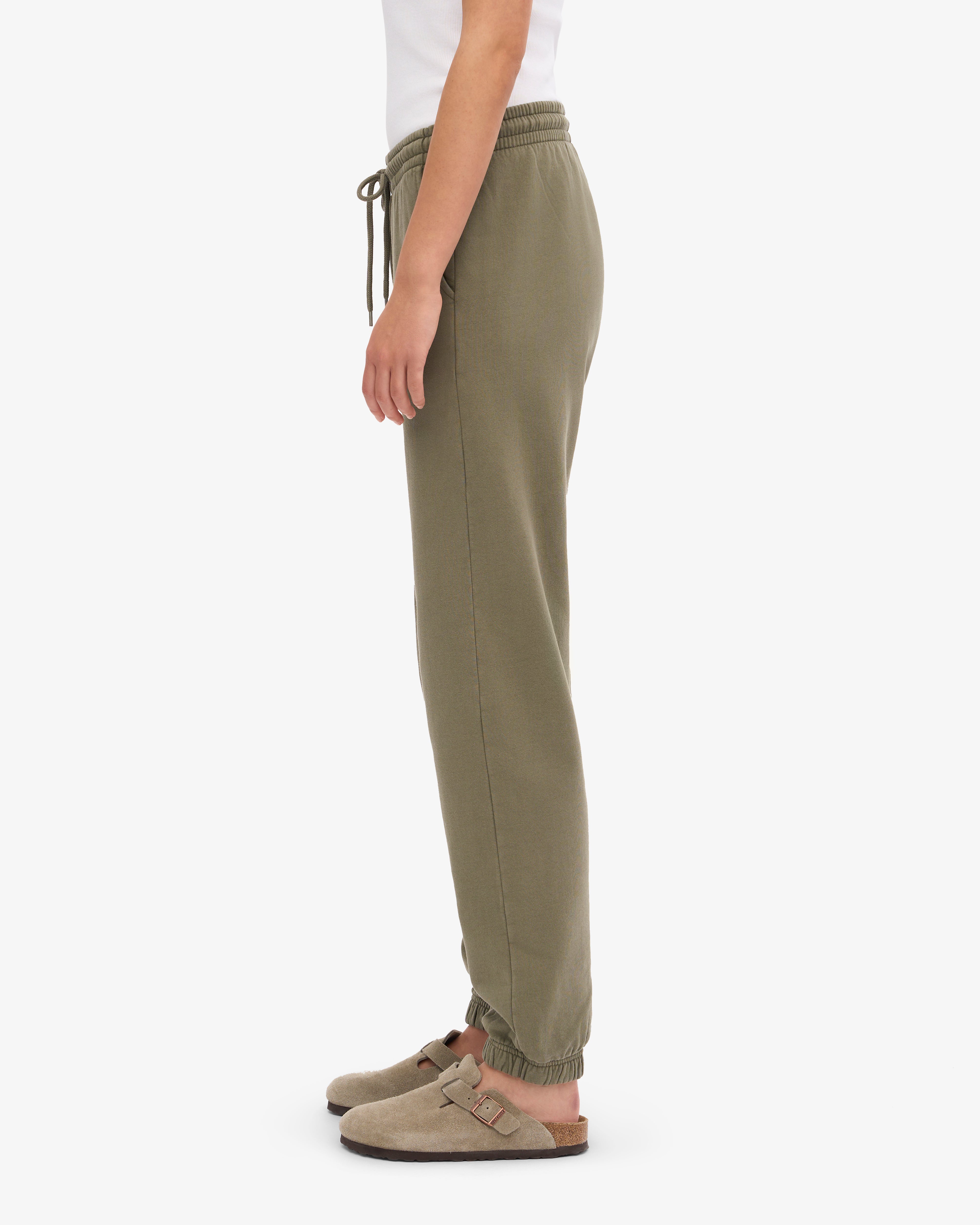 Organic Cotton Sweatpants for Women - Comfortable Lounge Pants in Dusty Olive - Perfect for Yoga, Running & Casual Wear
