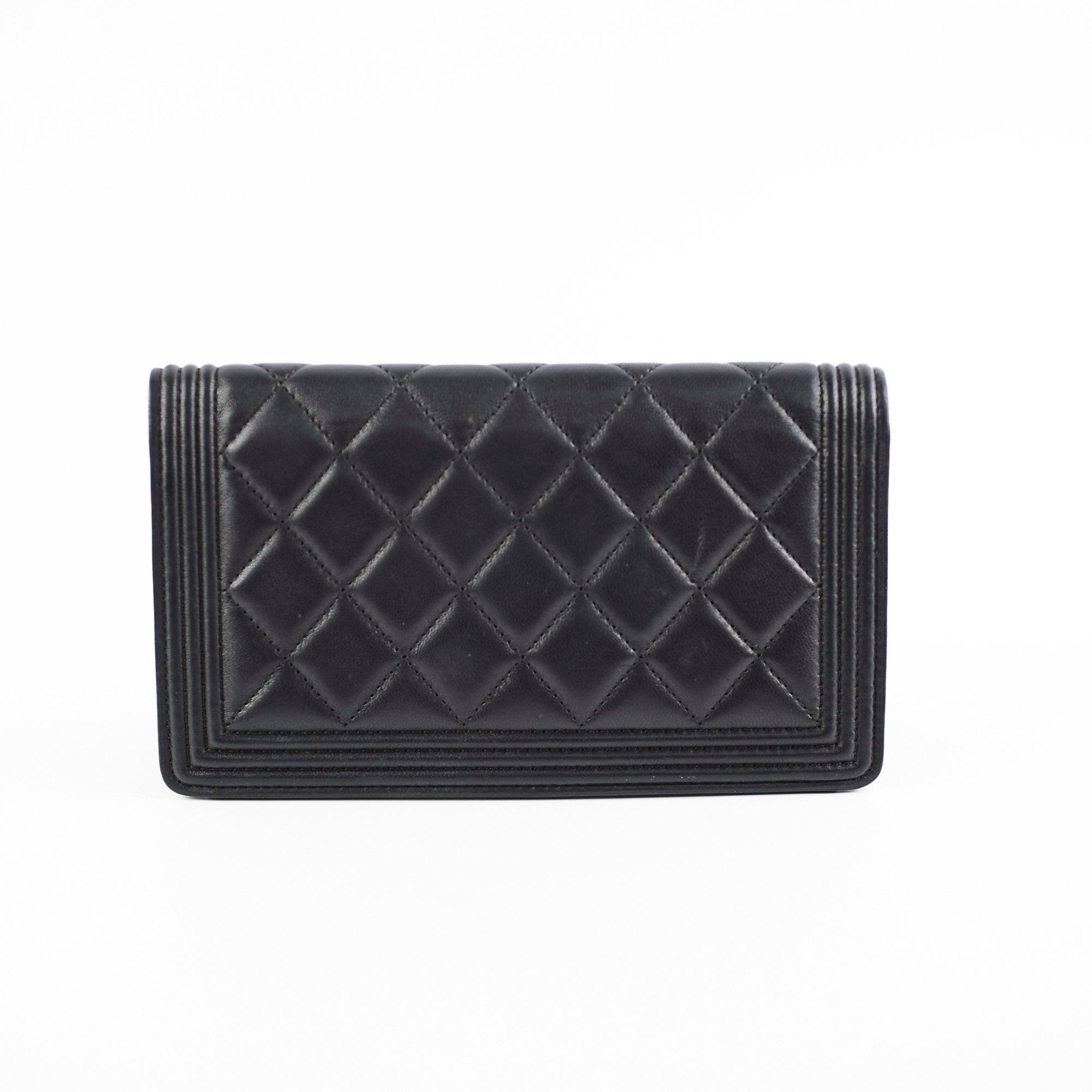 Chanel Boy Black Lambskin Wallet - Luxury Designer Womens Handbag for Everyday Use & Special Occasions