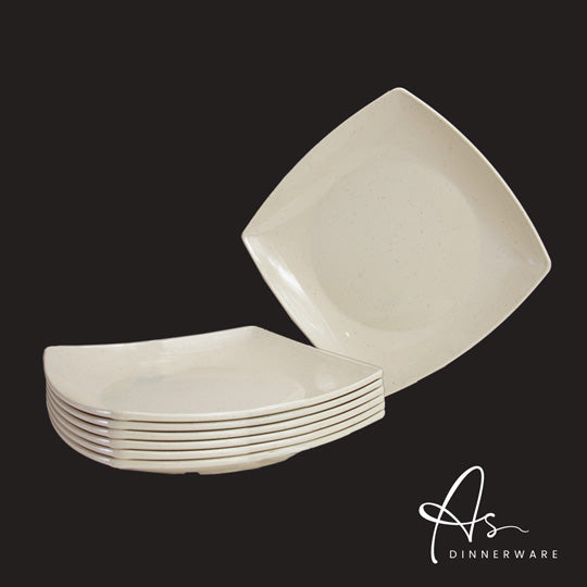 10 SQ Coupe Plates (6-Piece Set) - Elegant Square Dinner Plates for Modern Dining, Perfect for Restaurants, Catering & Home Entertaining - AS6010 6M