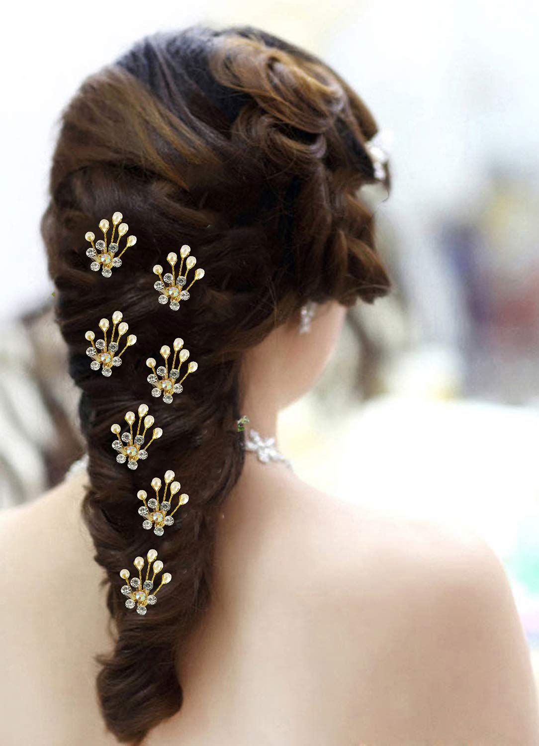 Kabello Bridal Juda Decoration Accessories - Pearl Hair Pins with Juda Maker Snap Donut (White, 10g, Pack of 1) for Wedding Hairstyles & Special Occasions