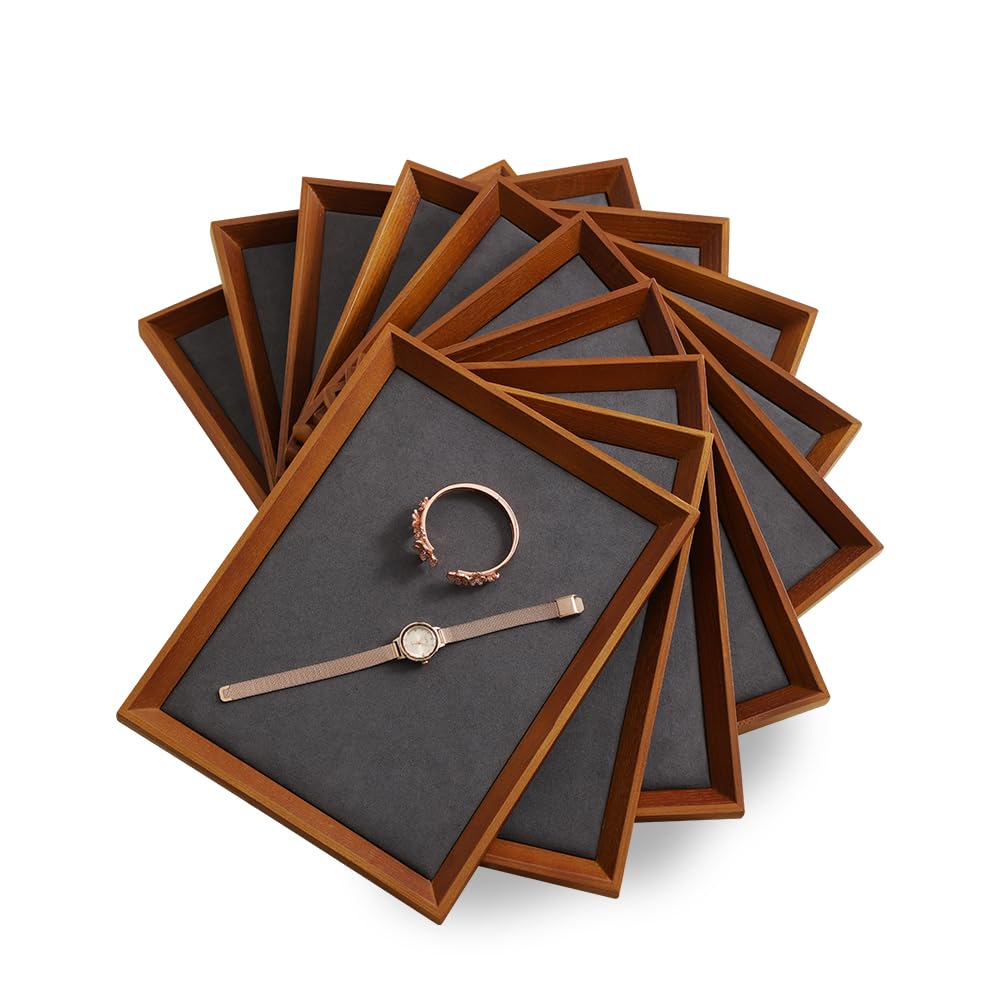 Premium Wooden Jewelry Tray Organizer - Large Luxury Watch & Jewelry Display Stand for Necklaces, Bracelets & Accessories | Perfect for Nightstand, Dresser & Vanity Organization