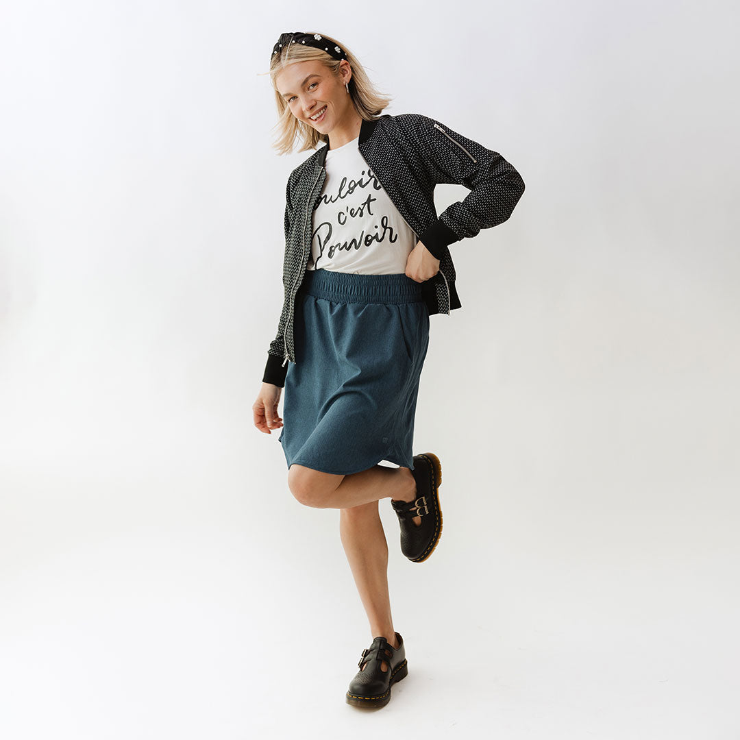 Stylish Dark Chambray Club Skirt for Women - Perfect for Night Out, Party & Casual Wear