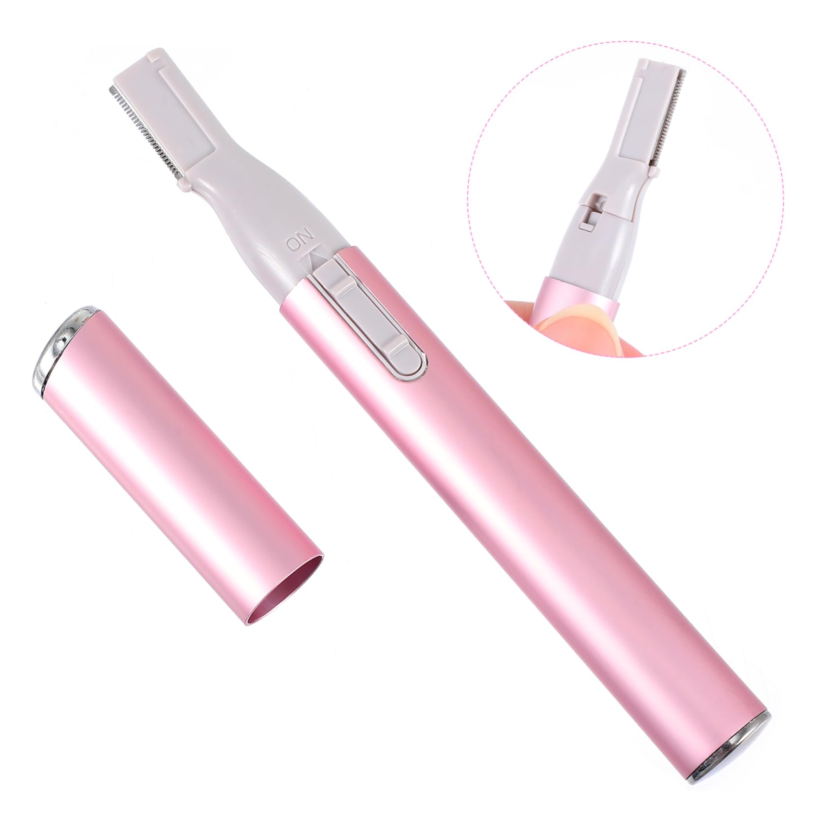 FOMIYES 2-Pack Electric Eyebrow Trimmer & Facial Hair Shaver - Rechargeable Eyebrow Razor for Women, Bikini & Armpit Hair Removal - Portable Body Groomer with Aluminum Housing (Pink) | Perfect for Travel, Home & Salon Use