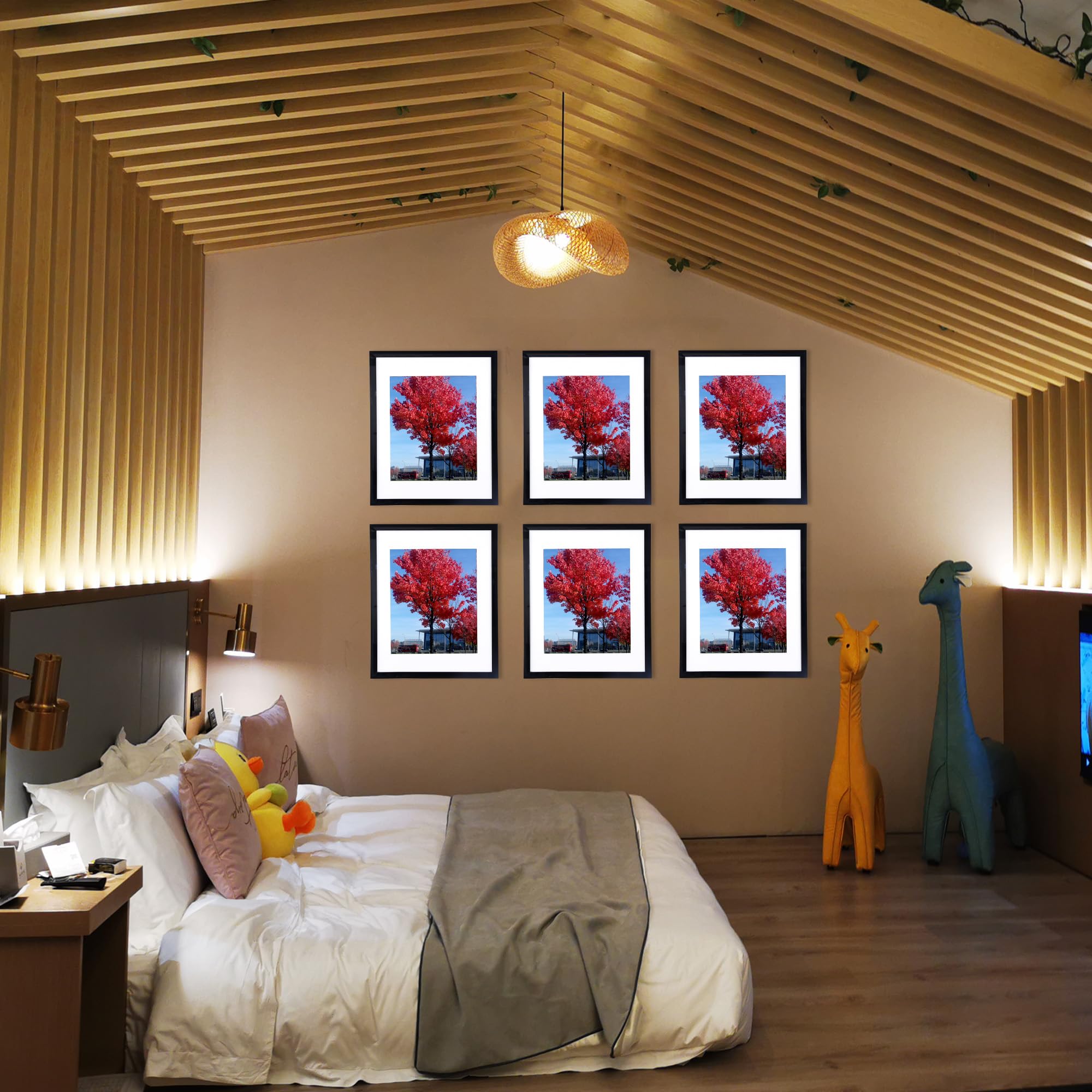 12x16 Wood Picture Frame Back - Display Photos 12x16 or 11x14 with Mat - Ultra Edge Arc Wooden Poster Frame (1 Pack) - Perfect for Wall Decor, Home Office, Gallery Displays & Gift Giving