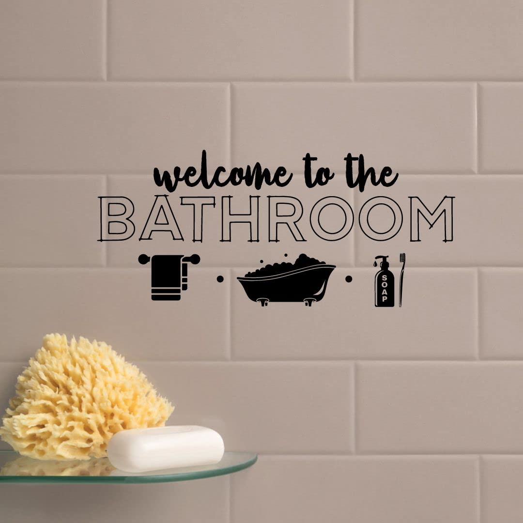 Bathroom Quote Vinyl Wall Art Sticker Decal - 22x30 Inch Inspirational Home Decor for Bathroom, Restroom & Toilet - Perfect for Ladies & Gentlemen Comfort Room Design