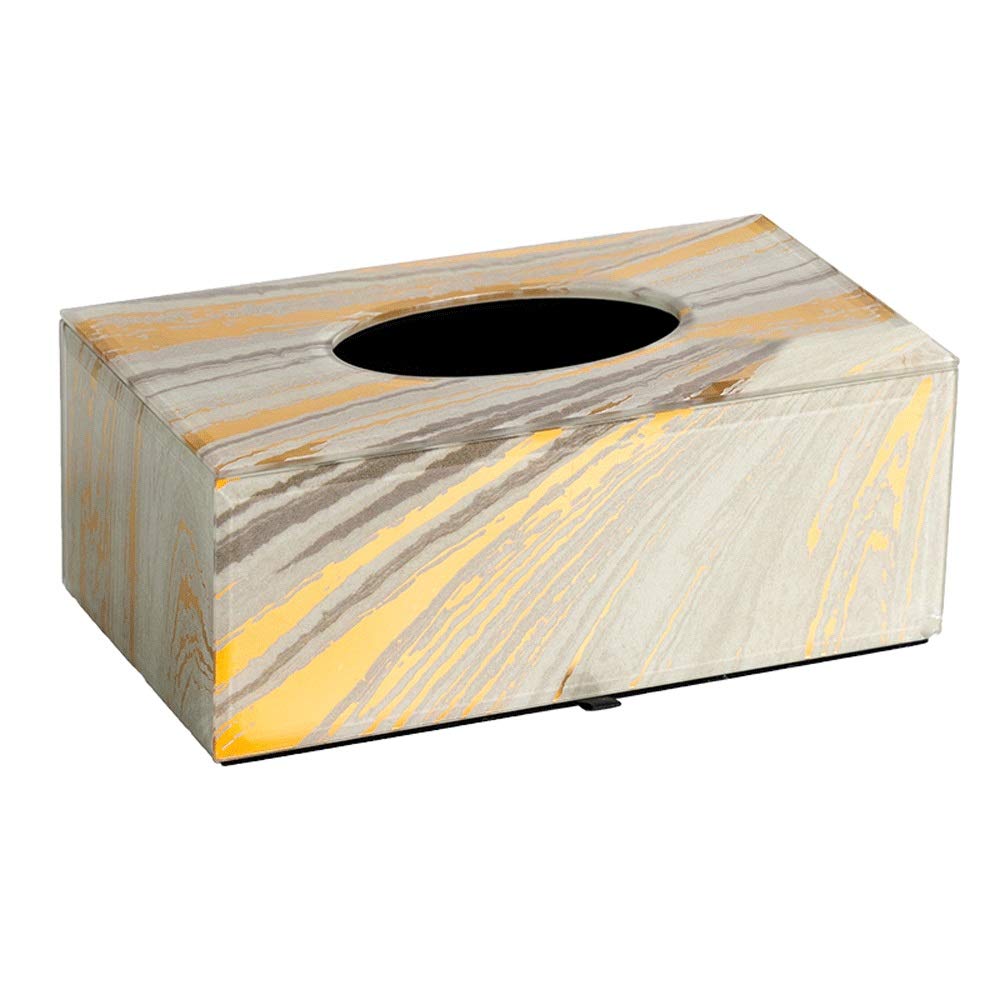 Luxury Golden Rock Pattern Glass Tissue Box Cover with Magnetic Bottom - Velvet Napkin Holder for Home, Hotel & Restaurant Decor - Perfect for Living Room, Bathroom & Dining Table Decoration