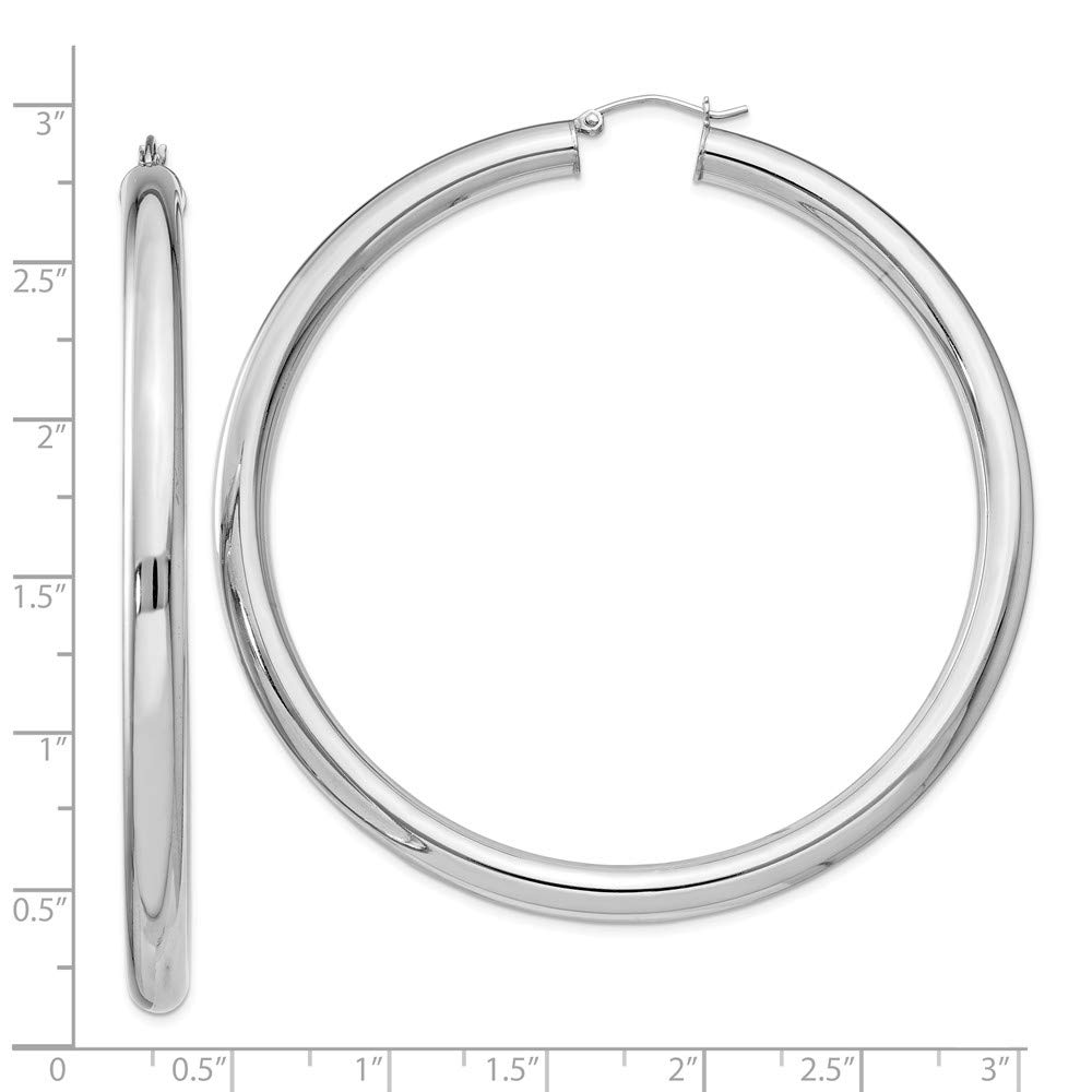925 Sterling Silver Rhodium-Plated 5mm Polished Hoop Earrings for Women - Hypoallergenic, Durable & Shiny - Perfect for Everyday Wear, Parties & Gifts