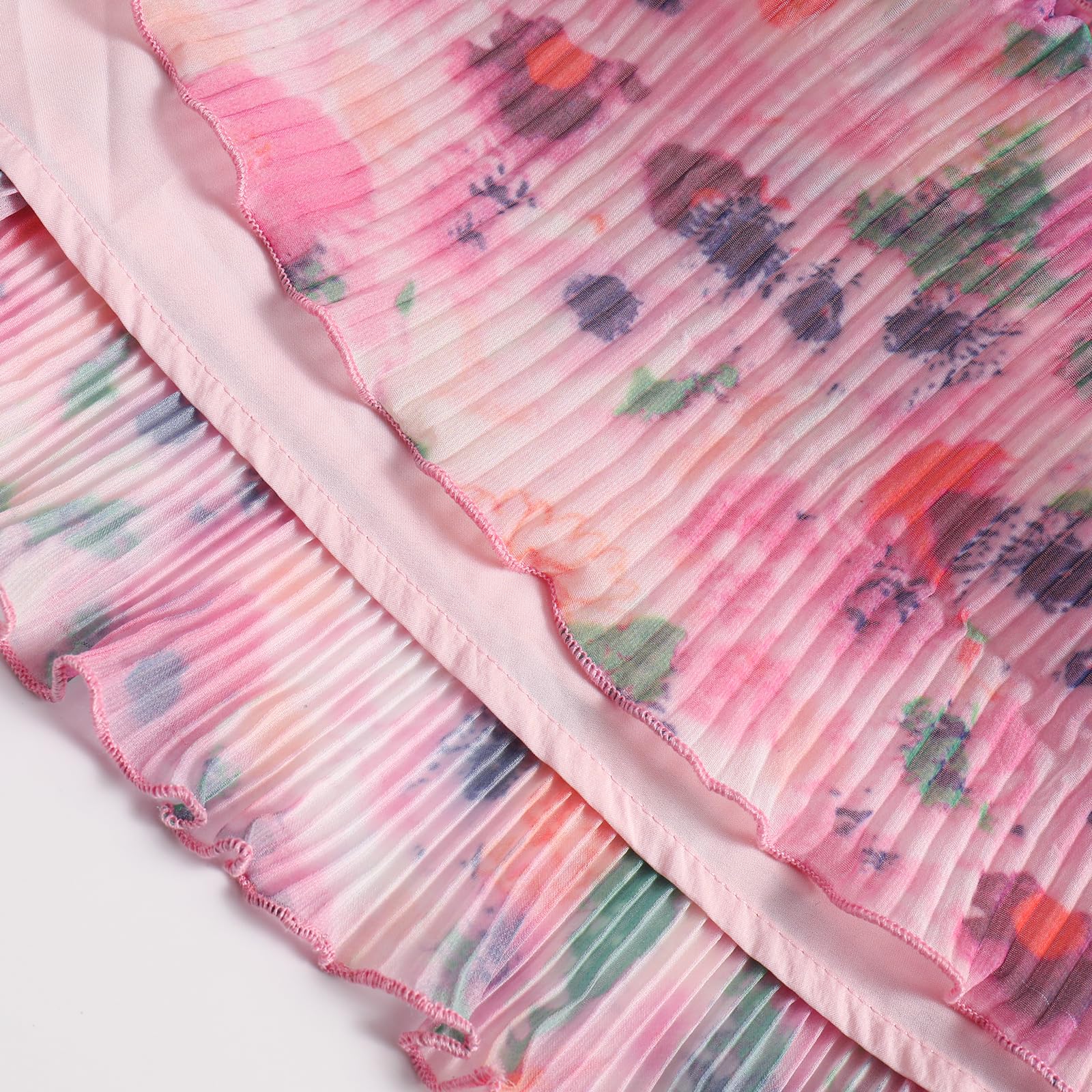 Women's Summer Floral Print Halter A-line Dress - Bohemian Style Cake Dress in Pink for Beach, Party & Vacation Wear
