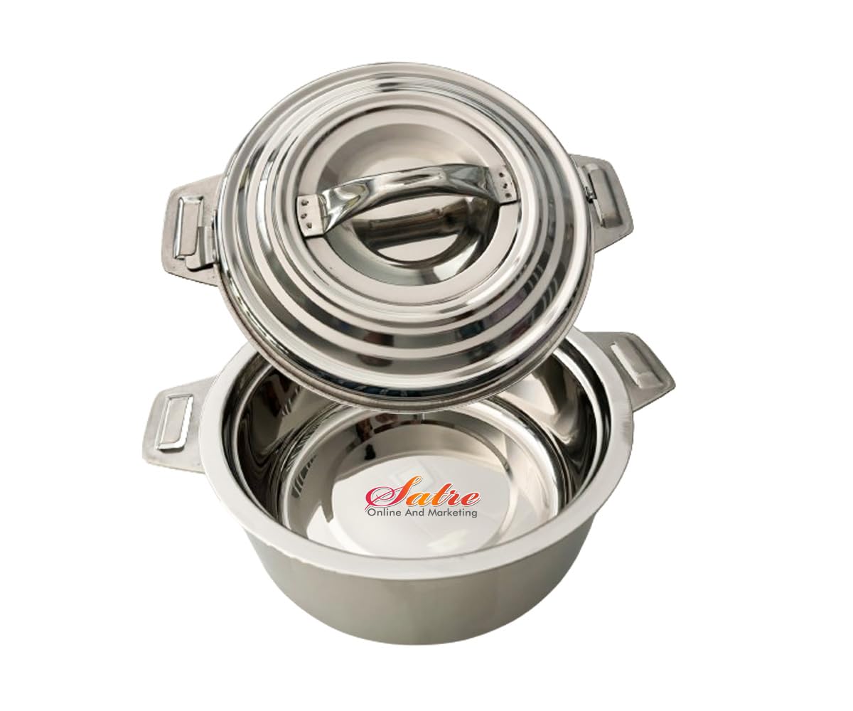 Stainless Steel Hot Pot & Casserole Handi 1500ml - Small Size Cooking Pot for Serving, Boiling & Stewing - Perfect for Home Kitchen, Camping & Outdoor Cooking