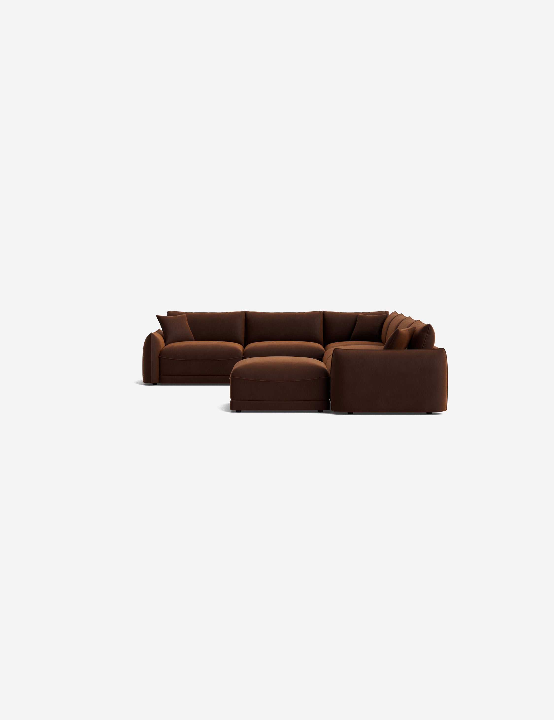 Balmer Modular Corner Sectional Sofa with Ottoman - Modern L-Shaped Living Room Furniture for Small Spaces | Perfect for Apartments, Condos and Family Gatherings