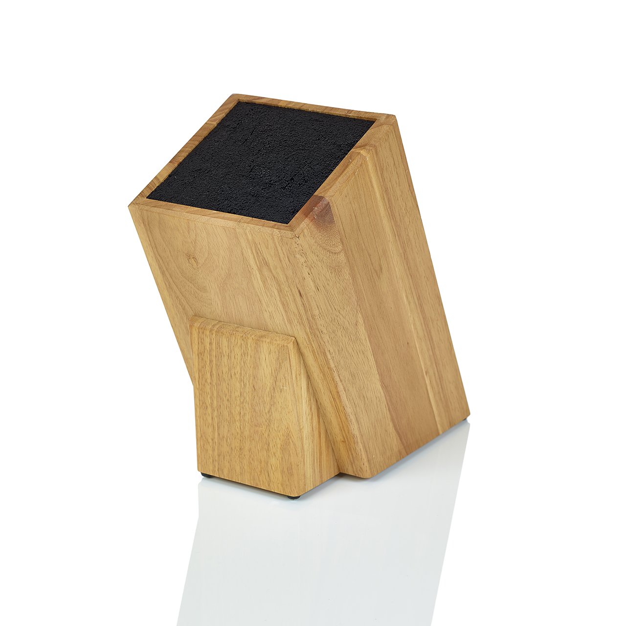 Premium Light Oak Woodgrain Dice Knife Block Set - 6 Slot Knife Holder for Kitchen Countertop - Perfect for Chefs & Home Cooks Organizing Knives Safely