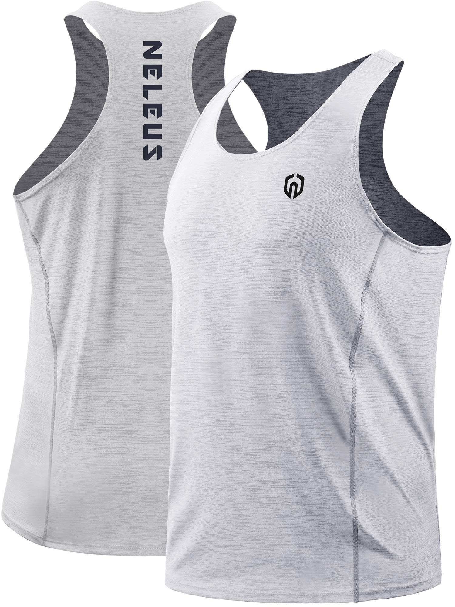 NELEUS Men's 3 Pack Running Tank Tops - Moisture Wicking Quick Dry Athletic Shirts for Workout & Gym - Breathable Y-Back Design for Summer Sports & Outdoor Activities