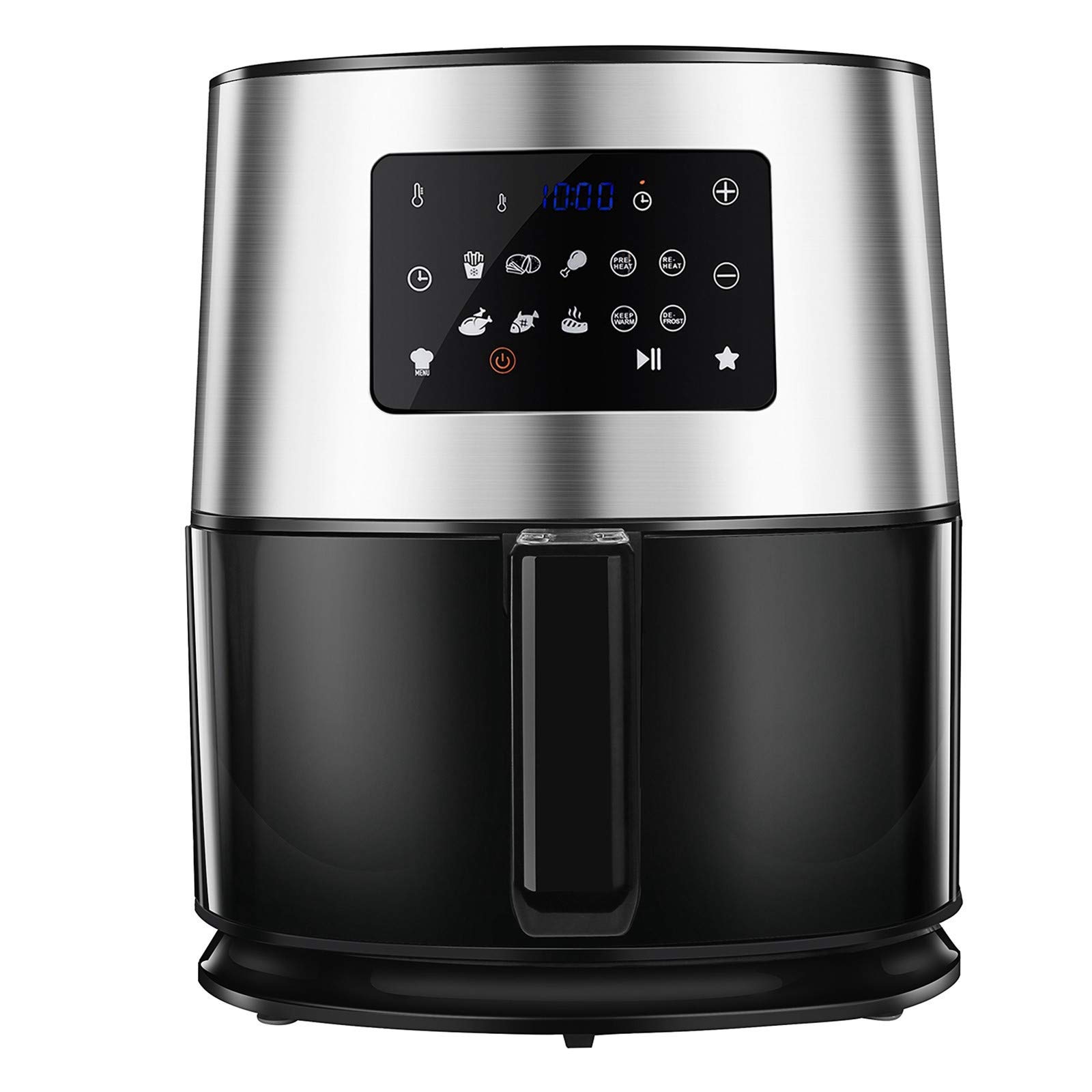 VESNIBA 5.8QT Air Fryer with Nonstick Basket, 1700W Electric Hot Air Fryer for Roasting, Baking, Grilling - Oil Free Cooking, Digital Touchscreen, Black (Includes Greece Plug Adapter) - Perfect for Healthy Meals, Quick Snacks & Family Dinners