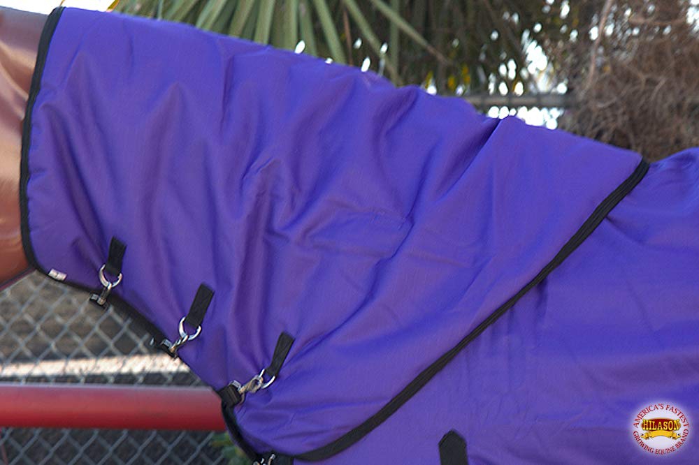HILASON 1200D Waterproof Winter Horse Blanket with Neck Cover & Belly Wrap | Heavy Duty 75