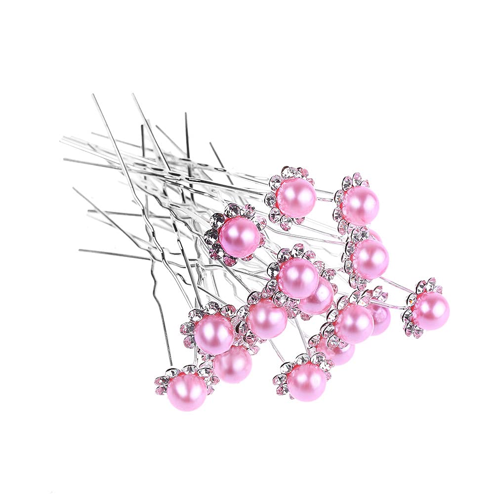 20pcs Pearl Hair Clips for Women & Girls - Elegant Pink Hair Accessories for Birthday, Christmas, Valentine's Day, Wedding & Daily Use - Perfect for Parties, Gifts and Special Occasions