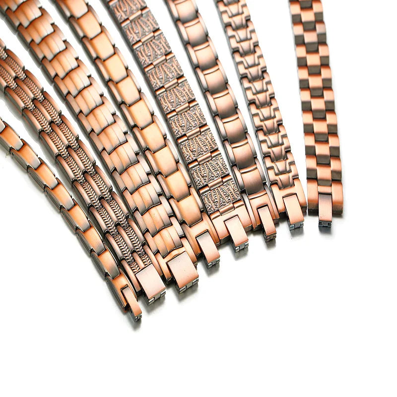 Men's Magnetic Health Bracelet - Pure Copper Energy Bracelet with Blood Pressure Magnets | Pain Relief & Improved Circulation | Perfect for Fitness, Work & Daily Wear