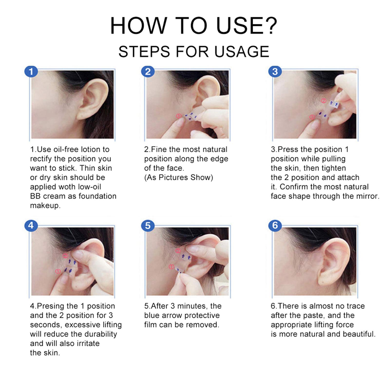 Face Lift Tape 40Pcs - Invisible Chin & Wrinkle Stickers for Slimming & Makeup