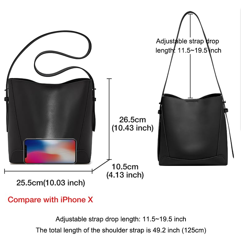 FOXLOVER Leather Tote Bag for Women - Stylish Shoulder Purse with Pockets & Magnetic Snap for Work & Travel