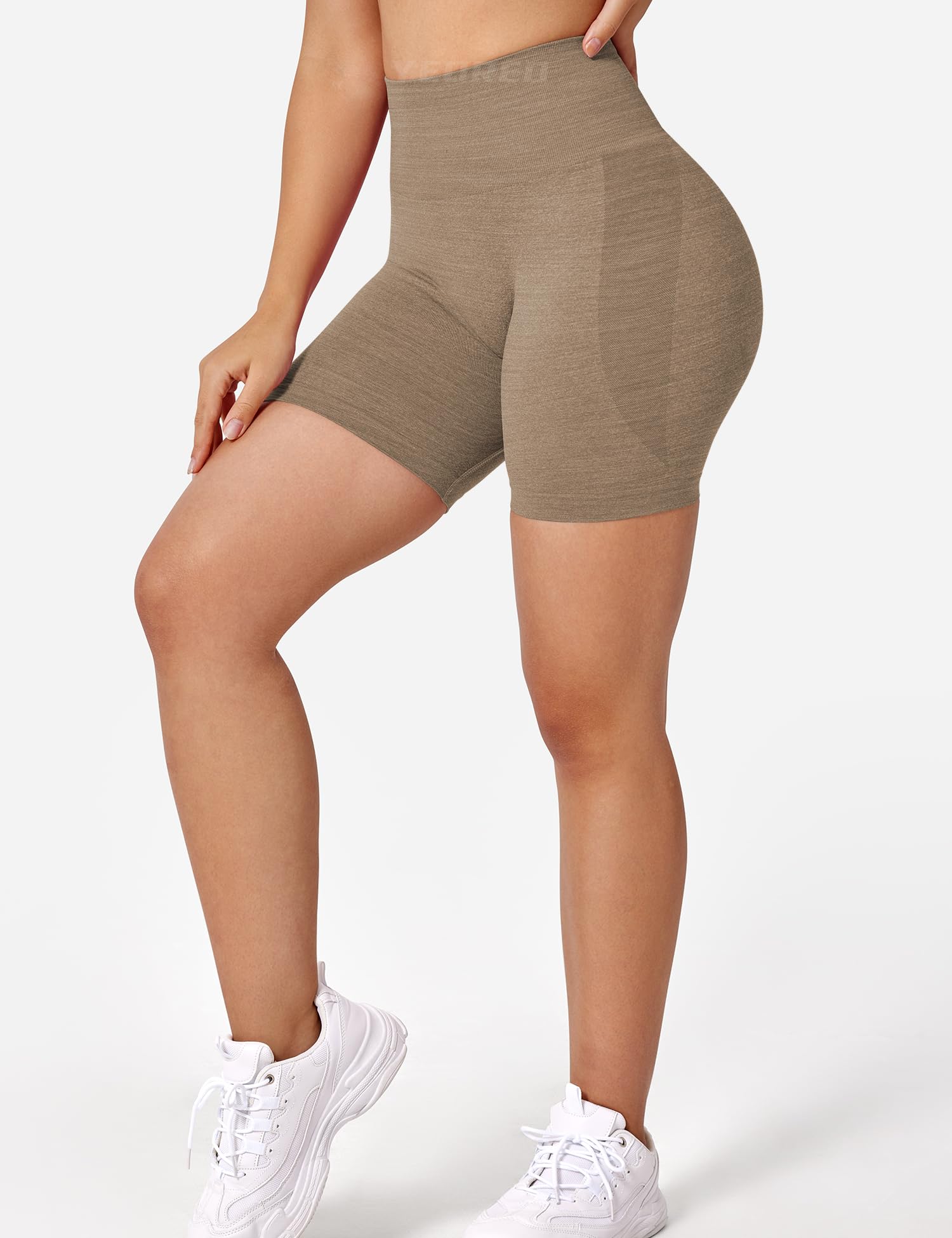 YEOREO Seamless High Waisted Yoga Shorts for Women - Smile Contour Biker Shorts for Gym, Workout & Running | Perfect for Yoga, Pilates & Active Lifestyle