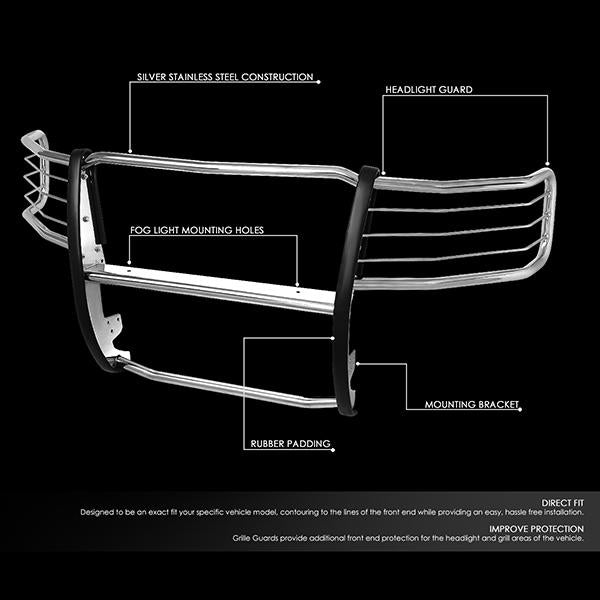 07-13 Chevy Silverado 1500 Stainless Steel Brush Grille Guard - Heavy Duty Front Bumper Protection for Off-Road & Truck Accessories