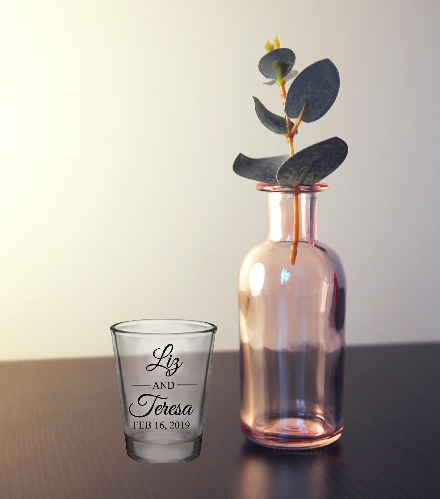 Personalized Wedding Shot Glasses with Names & Date - Custom Monogram Wedding Favors for Guests - Perfect for Bridal Showers, Receptions & Anniversary Gifts