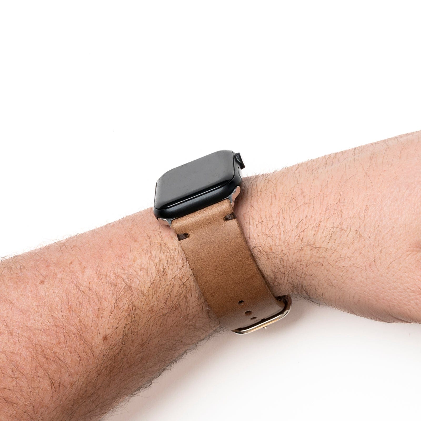 Genuine Leather Apple Watch Band - Premium Replacement Strap for Apple Watch Series 9/8/7/6/SE - Soft Comfortable & Adjustable - Perfect for Workouts, Office & Everyday Wear