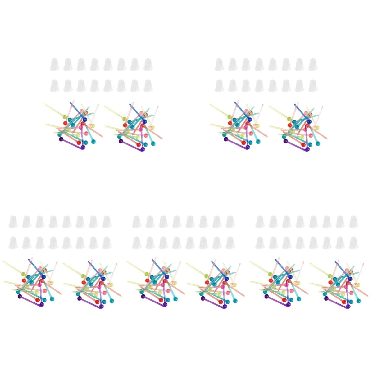EXCEART 5pcs Clear Acrylic Invisible Plastic Earring Posts - Hypoallergenic Blank Stud Ear Pins for Sensitive Ears | Perfect for DIY Jewelry Making, Costume Accessories & Everyday Wear