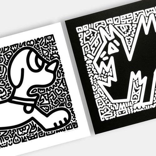 MR DOODLE 'WOOF!' & 'MEOW!' Dog and Cat Art Print - Cute Animal Wall Decor for Pet Lovers - Perfect for Living Room, Bedroom, or Nursery
