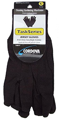 Imperial Brown Jersey Gloves - 1 Pair, Comfortable & Durable Work Gloves for Gardening, Construction & DIY Projects