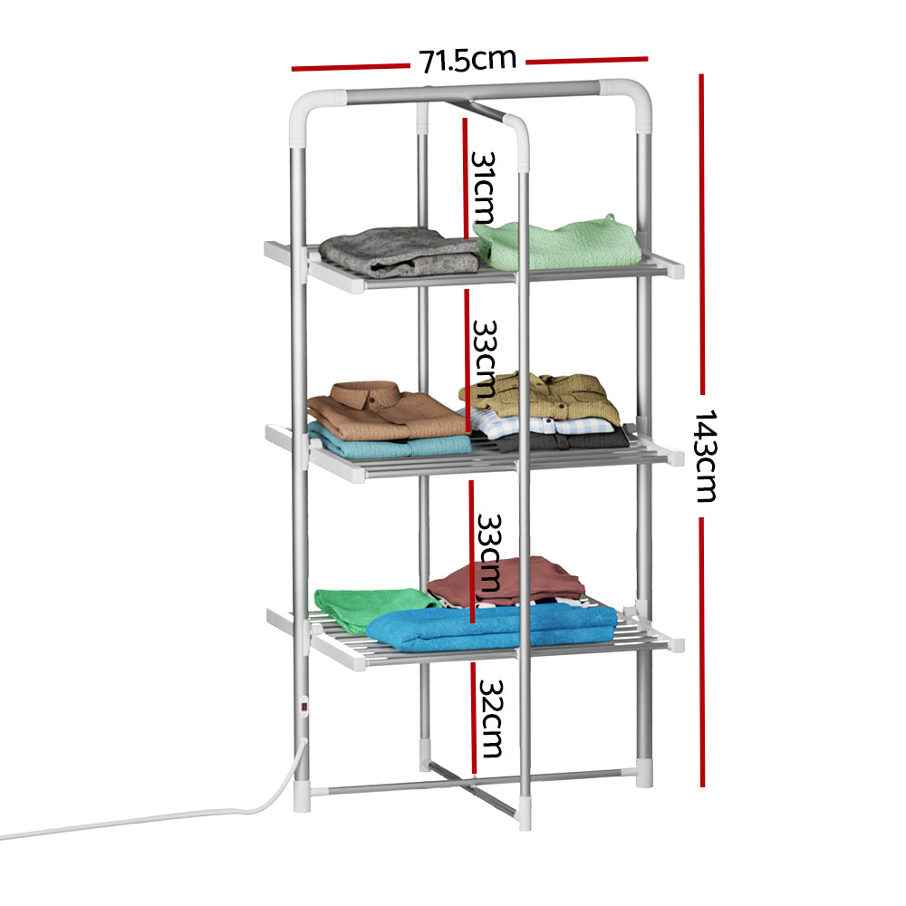 Devanti 30-Bar Electric Heated Towel Rail - Foldable Clothes Dryer & Warmer for Bathroom, Spa, and Laundry Room | Fast Heating Towel Warmer Rack