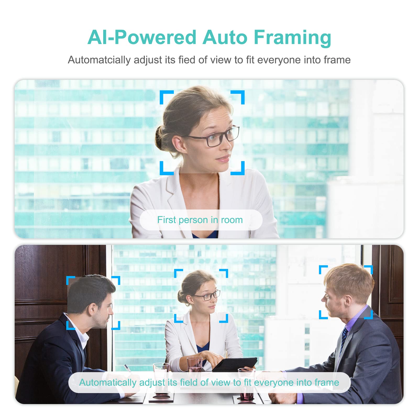 4K Pro Audio Video Conference Webcam with Remote Control - AI-Powered HD Camera with Built-in Mic & Speaker for PC, Laptop, Monitor (Windows Compatible) - Perfect for Zoom, Teams, Skype Meetings, Remote Work & Online Classes