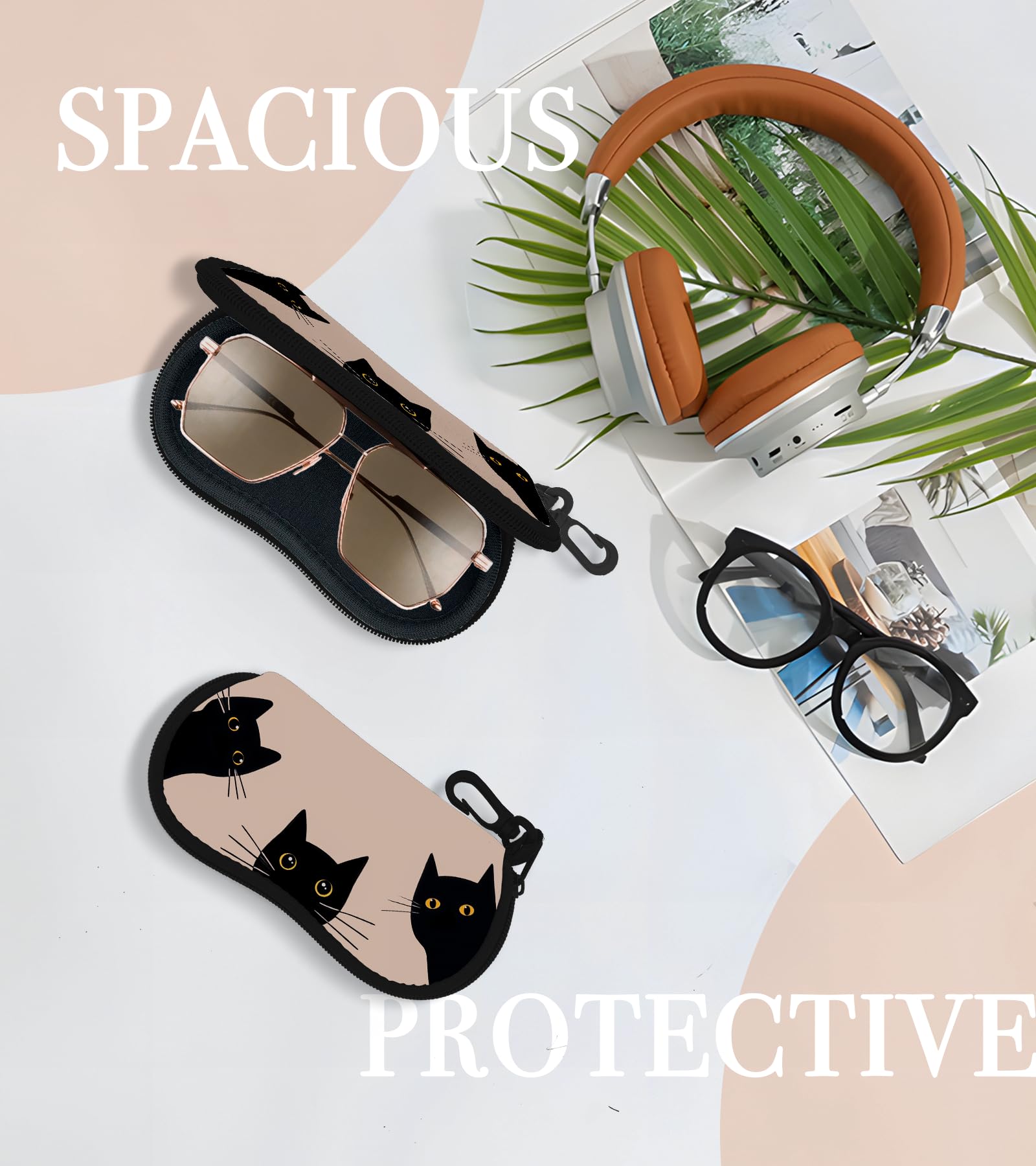 Cute Kawaii Sunglasses Case for Women & Kids - Soft Eyeglass Pouch for Travel