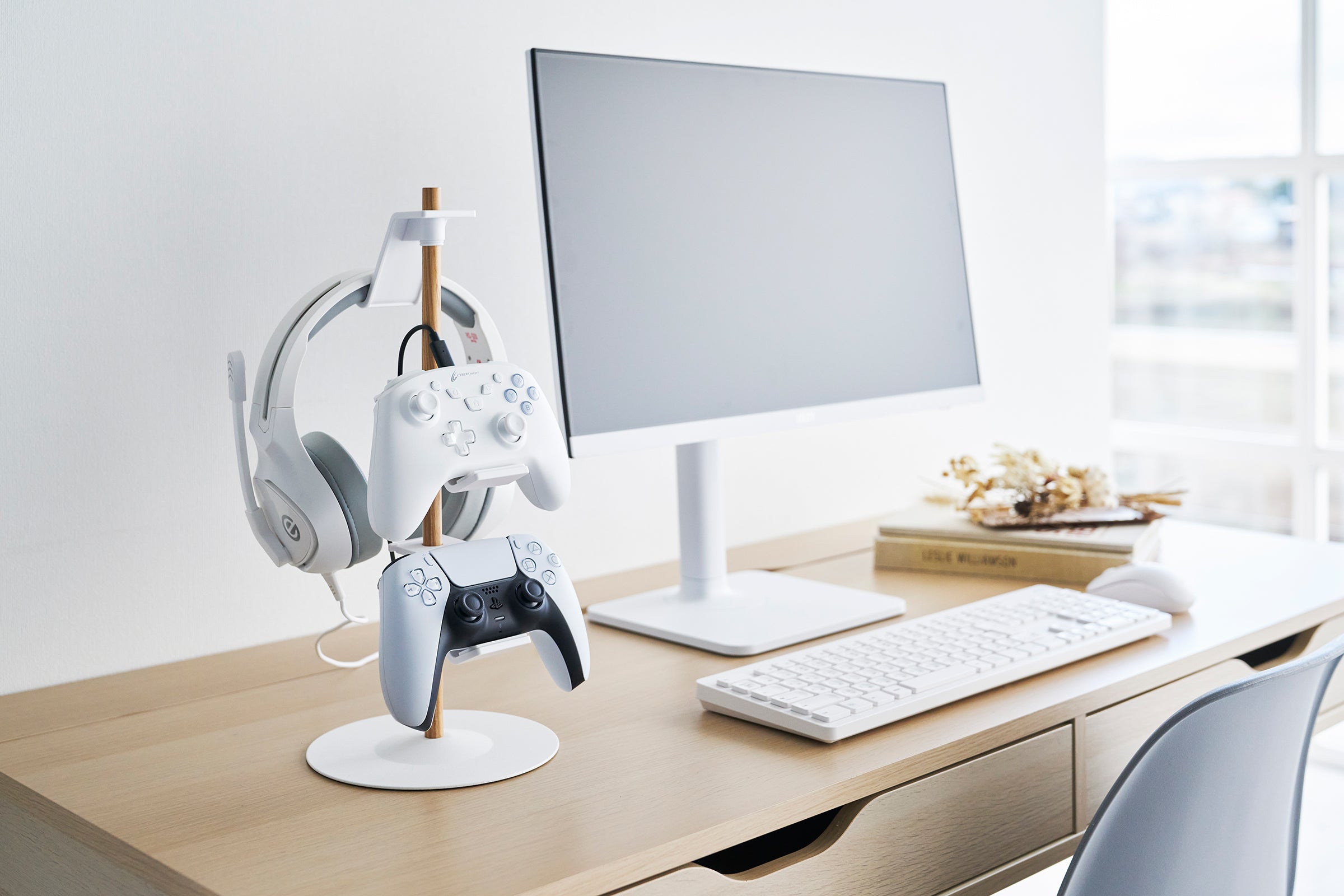 Premium Steel & Wood Controller Stand - Durable Gaming Accessory for PS5, Xbox, Switch - Perfect for Organized Gaming Setup & Display