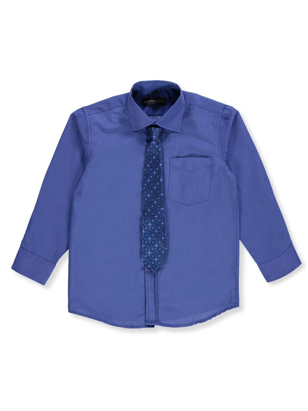 Boys' Dress Shirt & Tie Set for Kids - Stylish Formal Wear with Patterned Necktie | Perfect for School, Weddings & Special Occasions