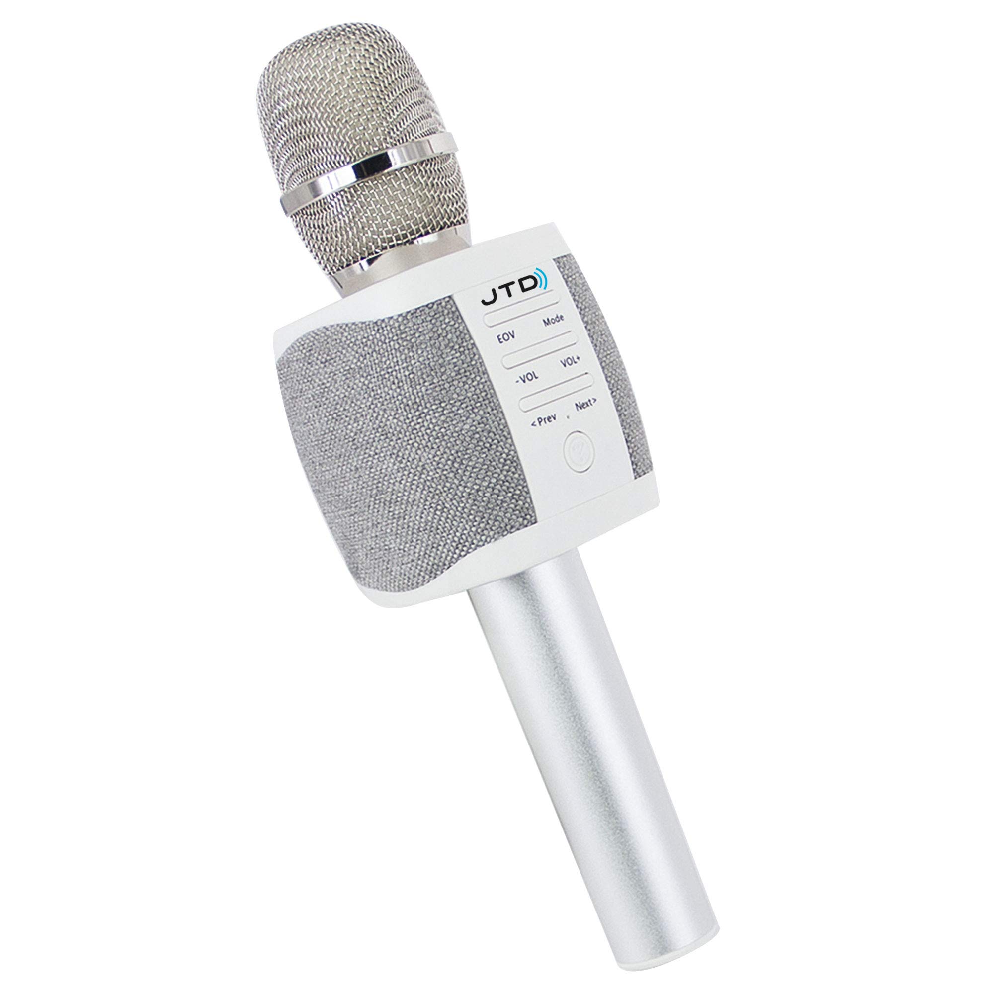 JTD Wireless Karaoke Microphone with Dual 5W Speakers - Bluetooth Portable Singing Mic for Recording, Compatible with Phone/Tablet/PC via 3.5mm & MicroSD - Perfect for Home Parties, Travel Entertainment & Voice Practice [JTD-008]