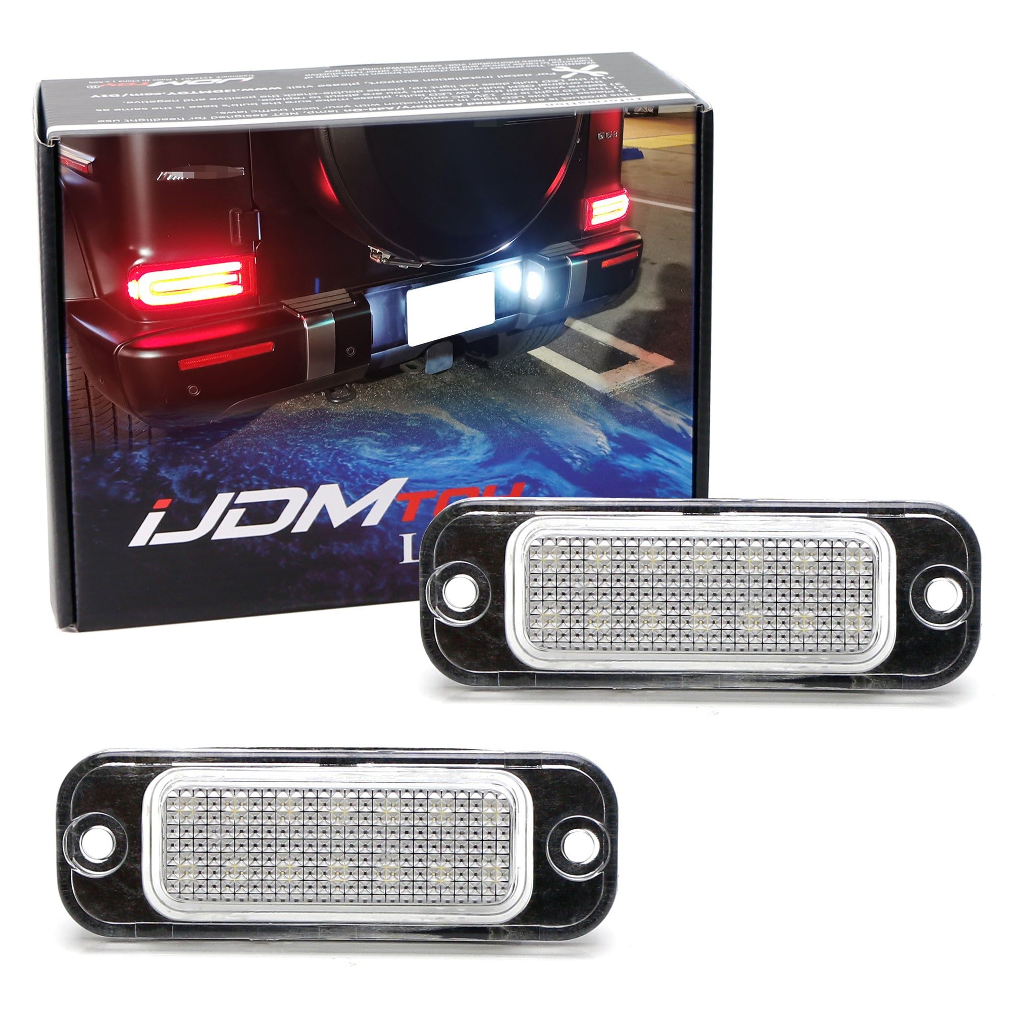 18 SMD Full LED License Plate Lights for Mercedes G Class Wagon (2013-2019) - Bright White License Plate Bulbs for Enhanced Visibility & Style