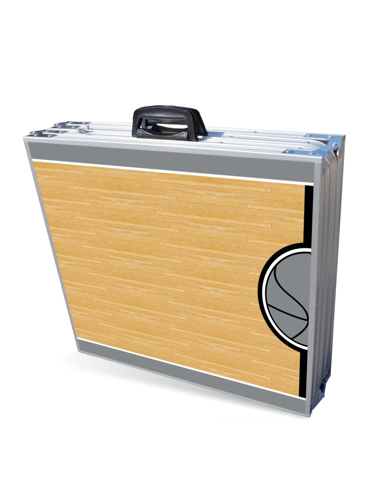 8-Foot Folding Portable Beer Pong Table with Optional Cup Holes & LED Lights - San Antonio Basketball Court Design - Perfect for Parties, Tailgates & Backyard Games (Choose Your Model)