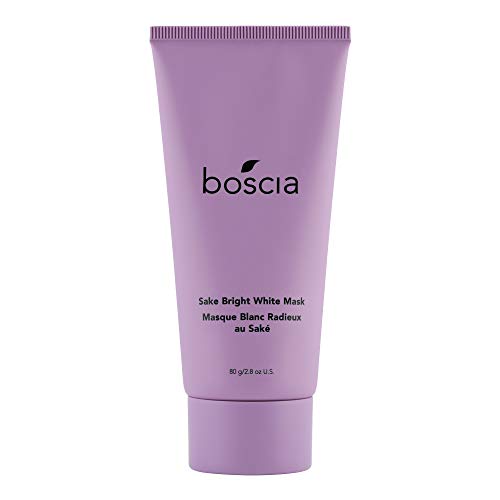 BOSCIA Sake Bright White Mask - Vegan, Cruelty-Free, Natural & Clean Skincare | Brightening & Hydrating Peel Off Face Mask with Sake Extract, 2.8 Oz | Perfect for Glowing Skin & Nighttime Skincare Routine