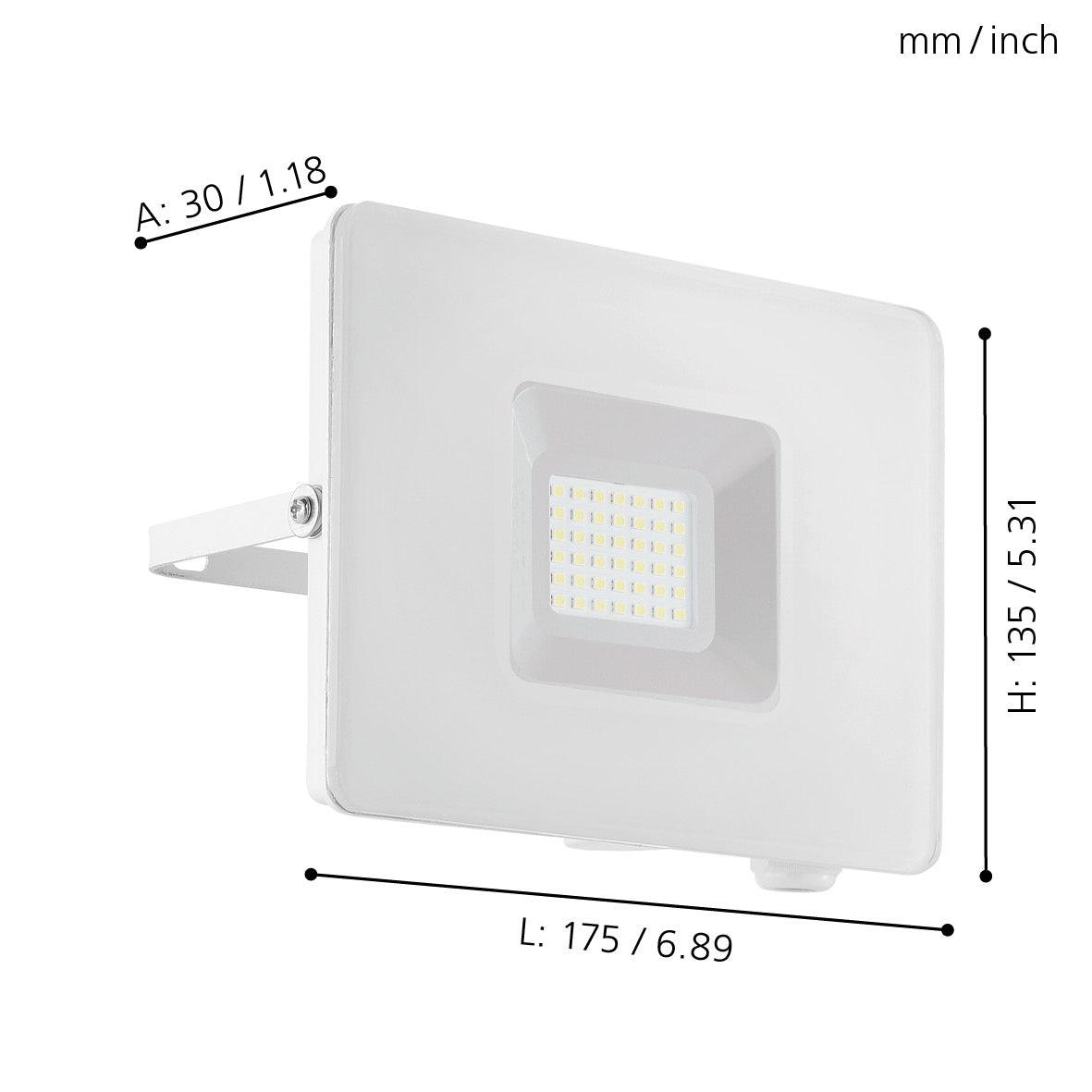 Eglo Faedo 3 IP65 White LED Outdoor Flood Light 31W - Waterproof Security Lighting for Garden, Patio, Driveway & Backyard